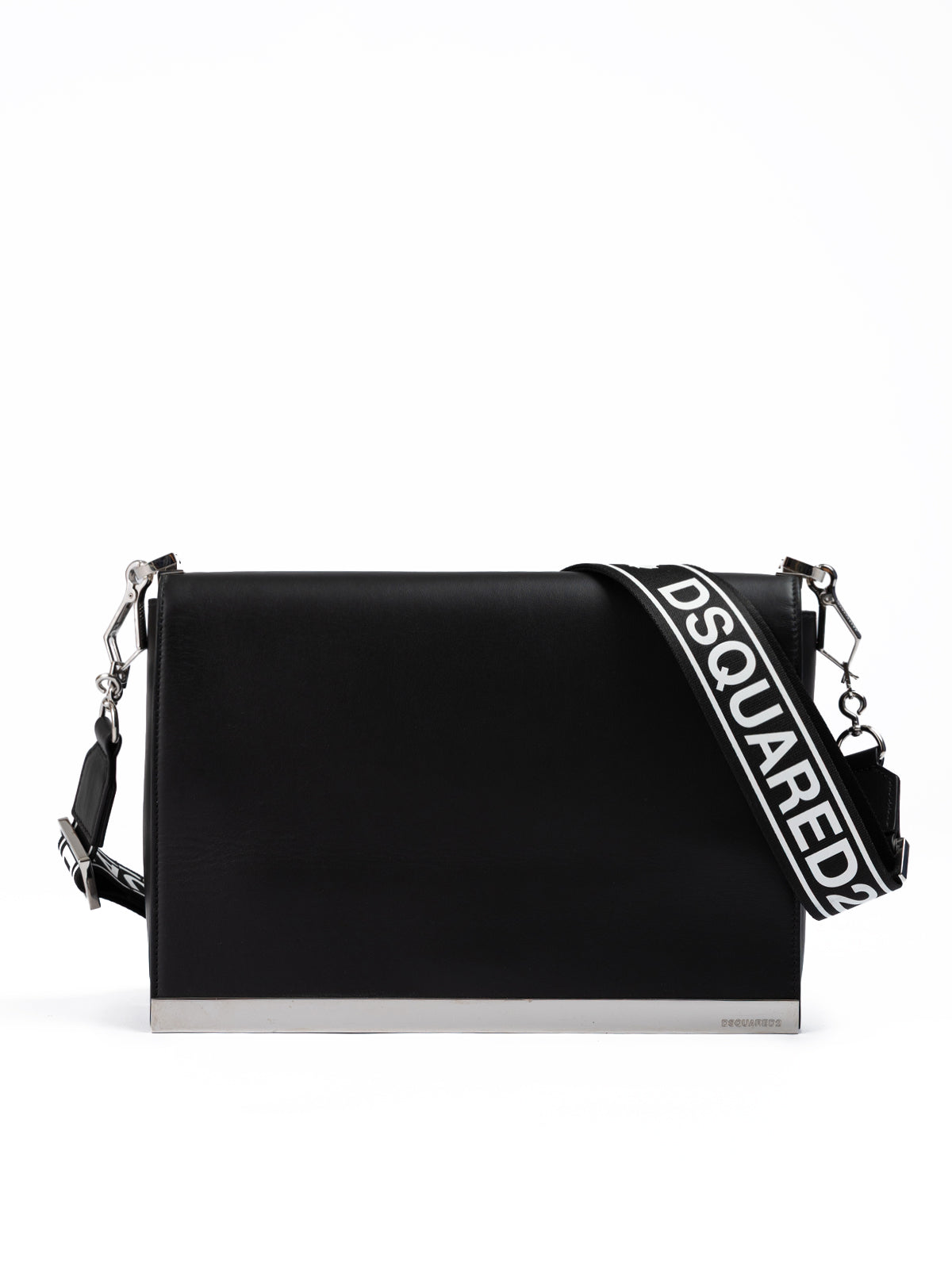 Dsquared² Schwarze Leder-Messenger-Tasche
