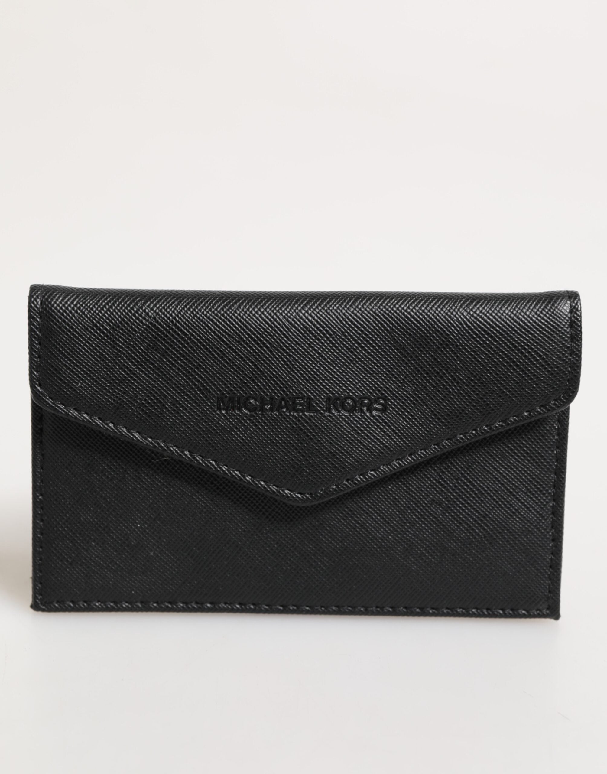 Michael Kors Schwarzes Saffiano-Leder Umschlaghalter Herren-Accessoire Brieftasche
