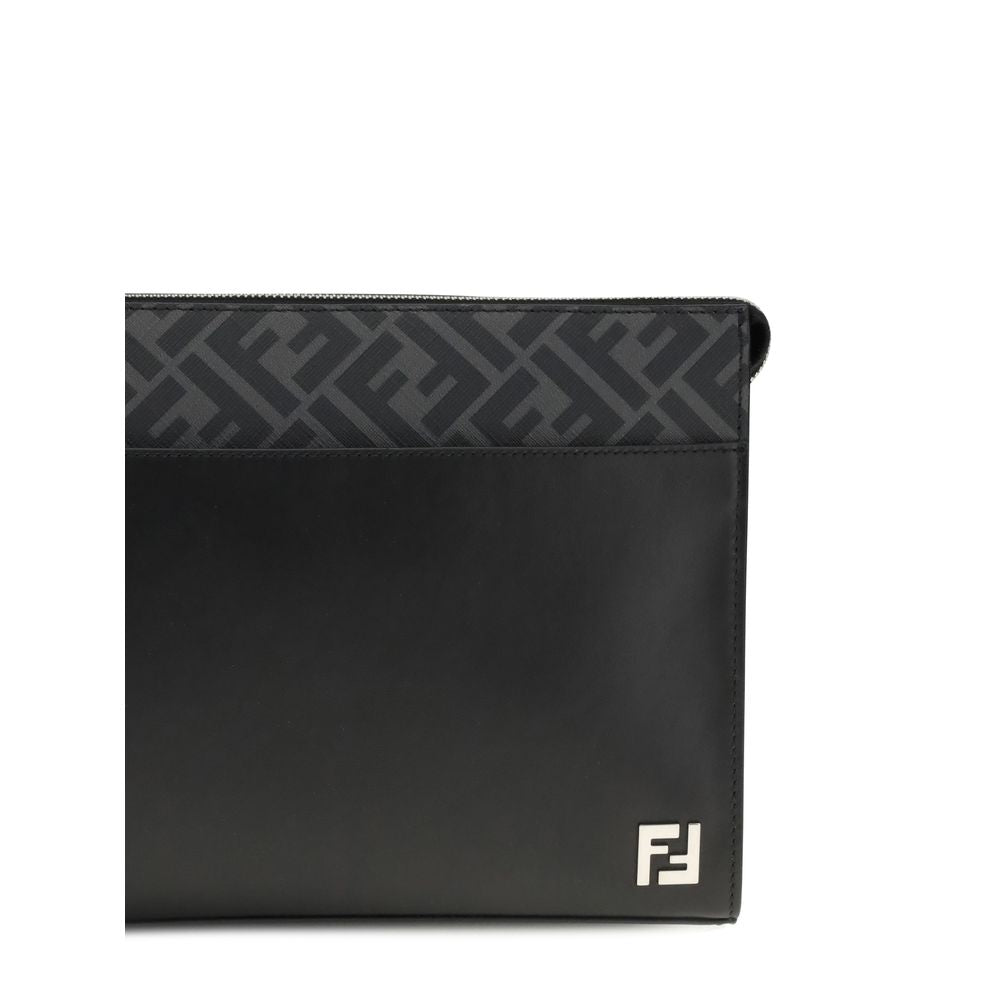 Fendi Leder FF Leinwand Tasche
