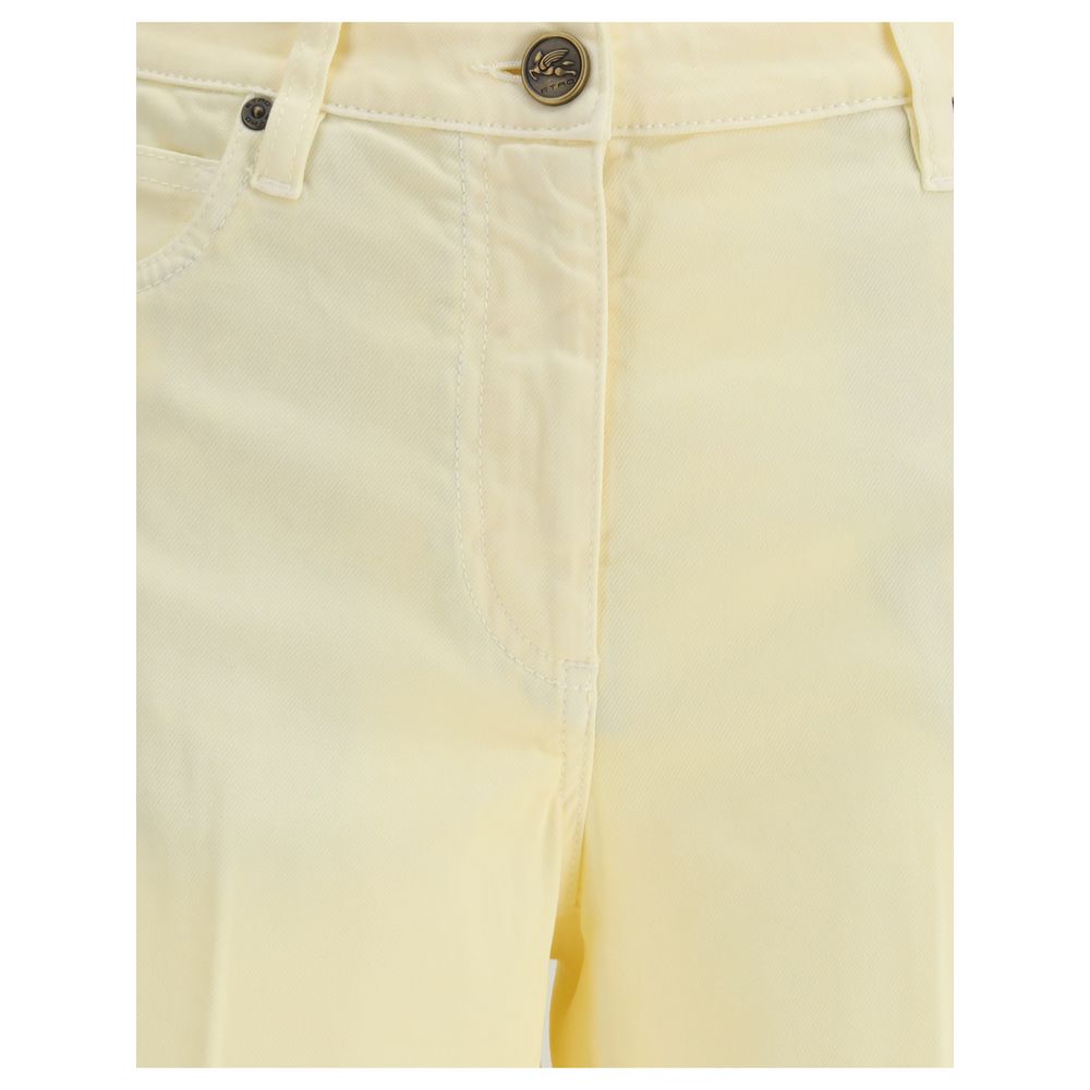 Etro Gelbe Baumwoll-Jeans mit geradem Bein