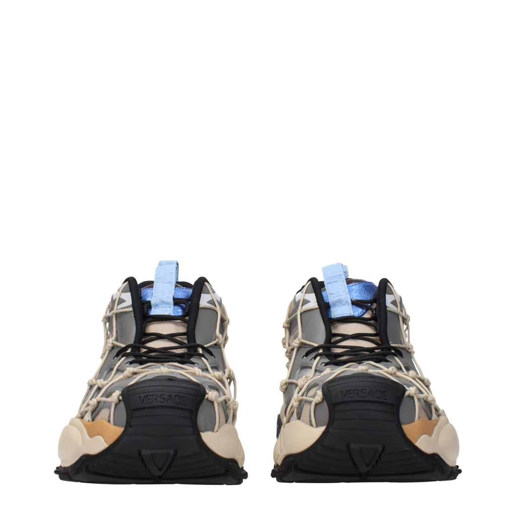 Versace Beige Stoff Turnschuhe