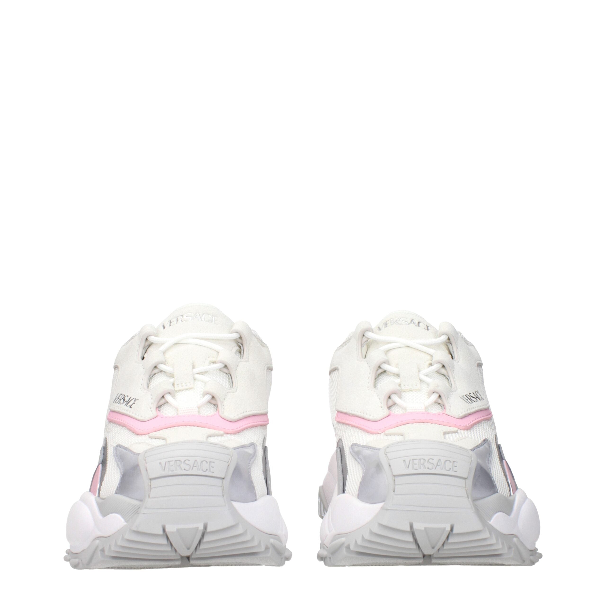 Versace Chunky Sneakers aus weißem Stoff