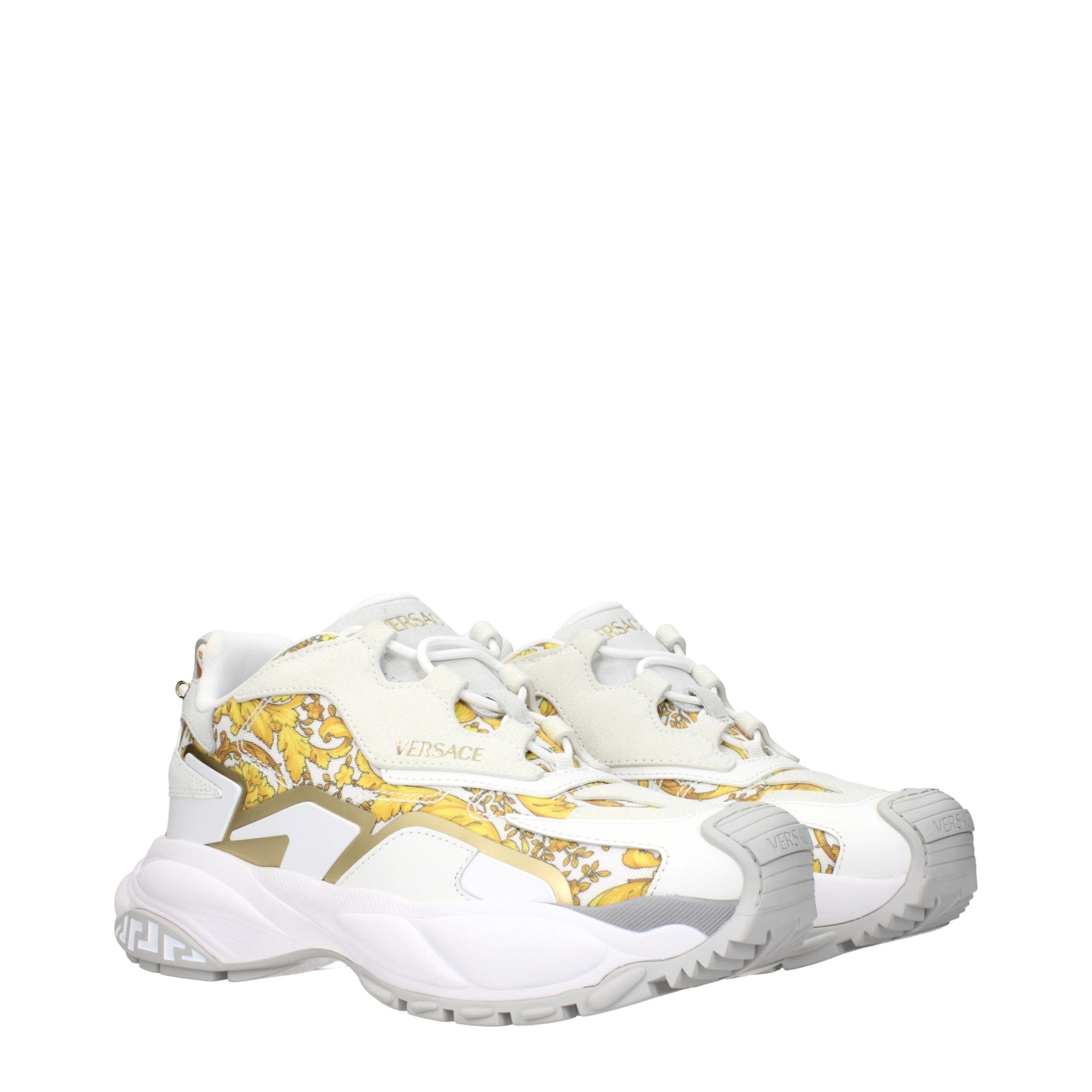 Versace Goldfarbene Stoff-Low Tops