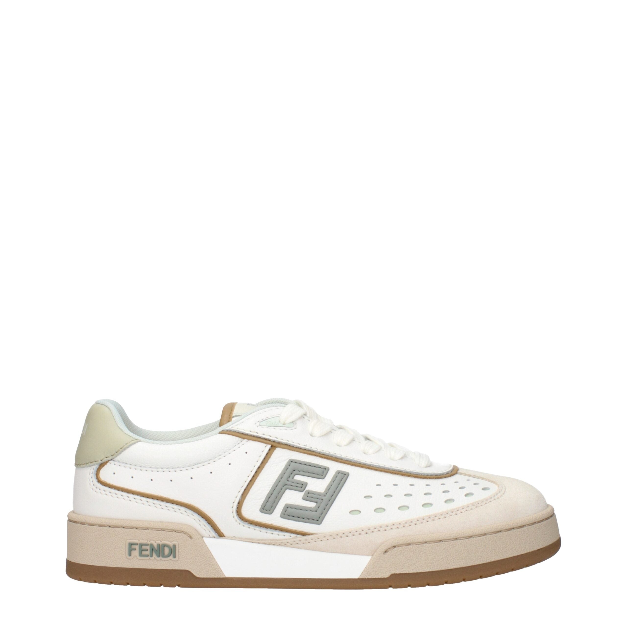 Fendi Weiße Leder-Low Tops