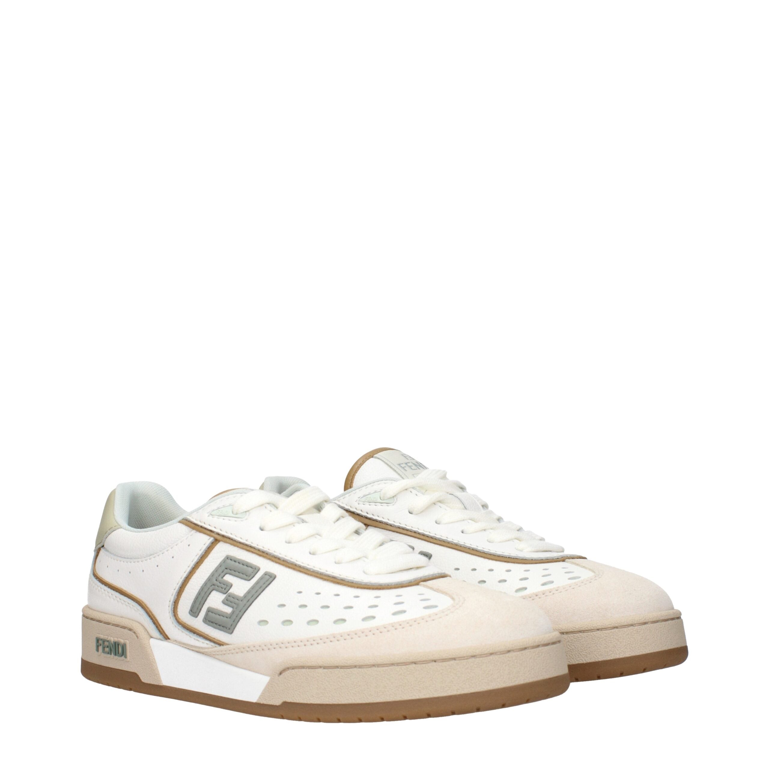 Fendi Weiße Leder-Low Tops