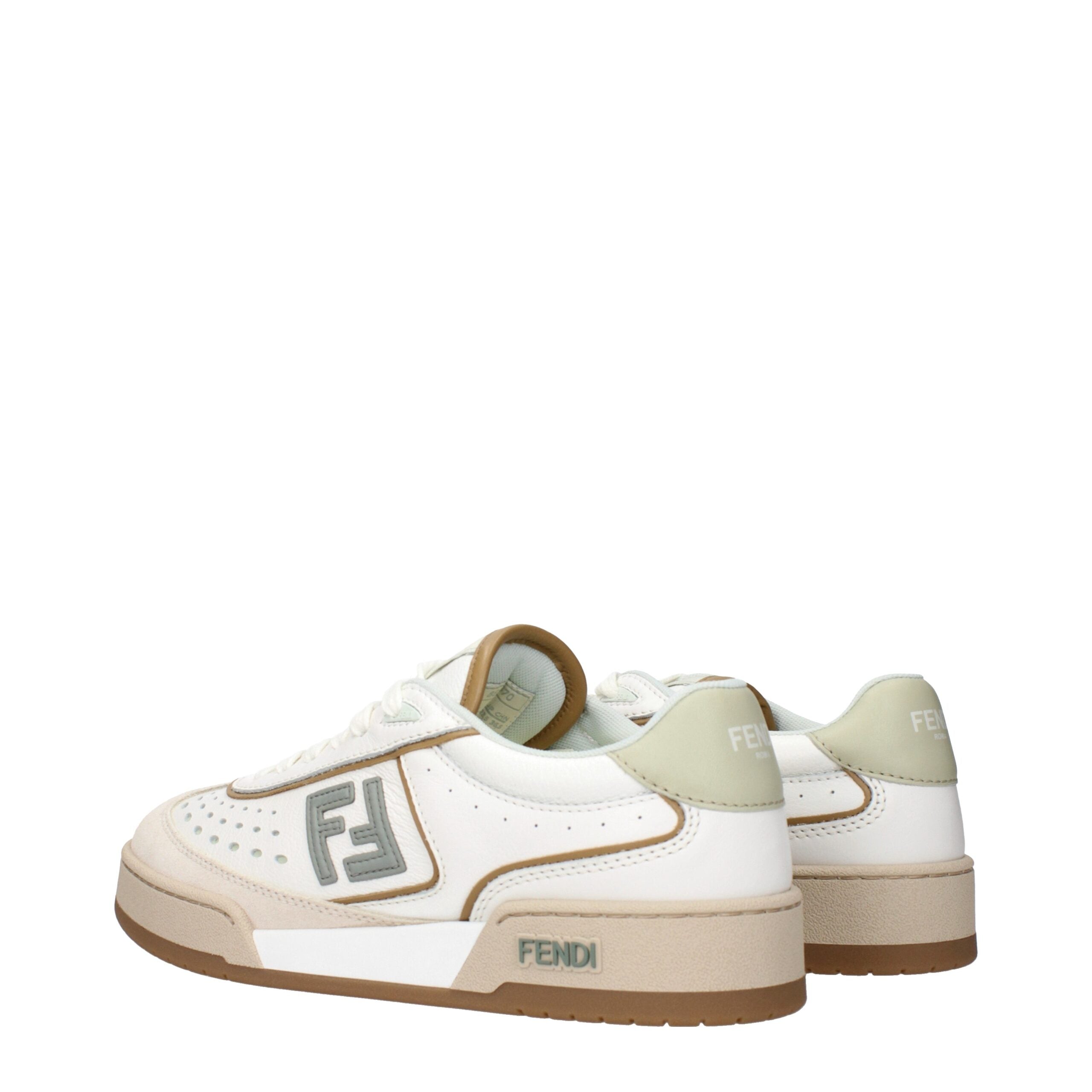 Fendi Weiße Leder-Low Tops