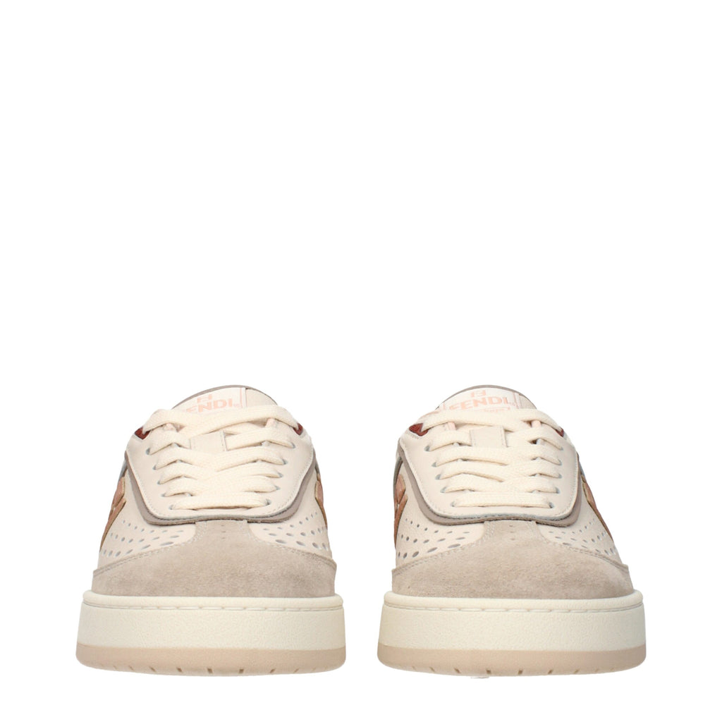 Fendi Beige Leder Low Tops