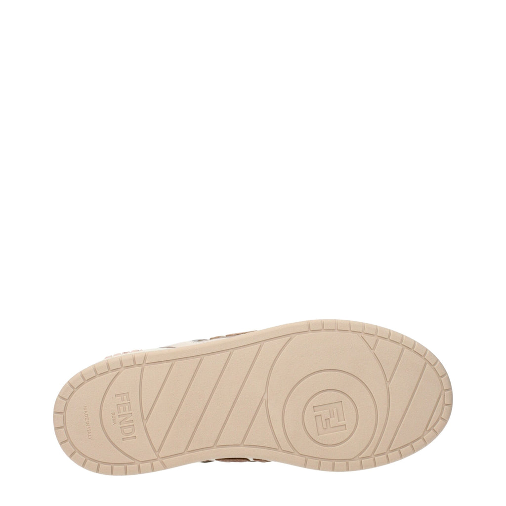 Fendi Beige Leder Low Tops