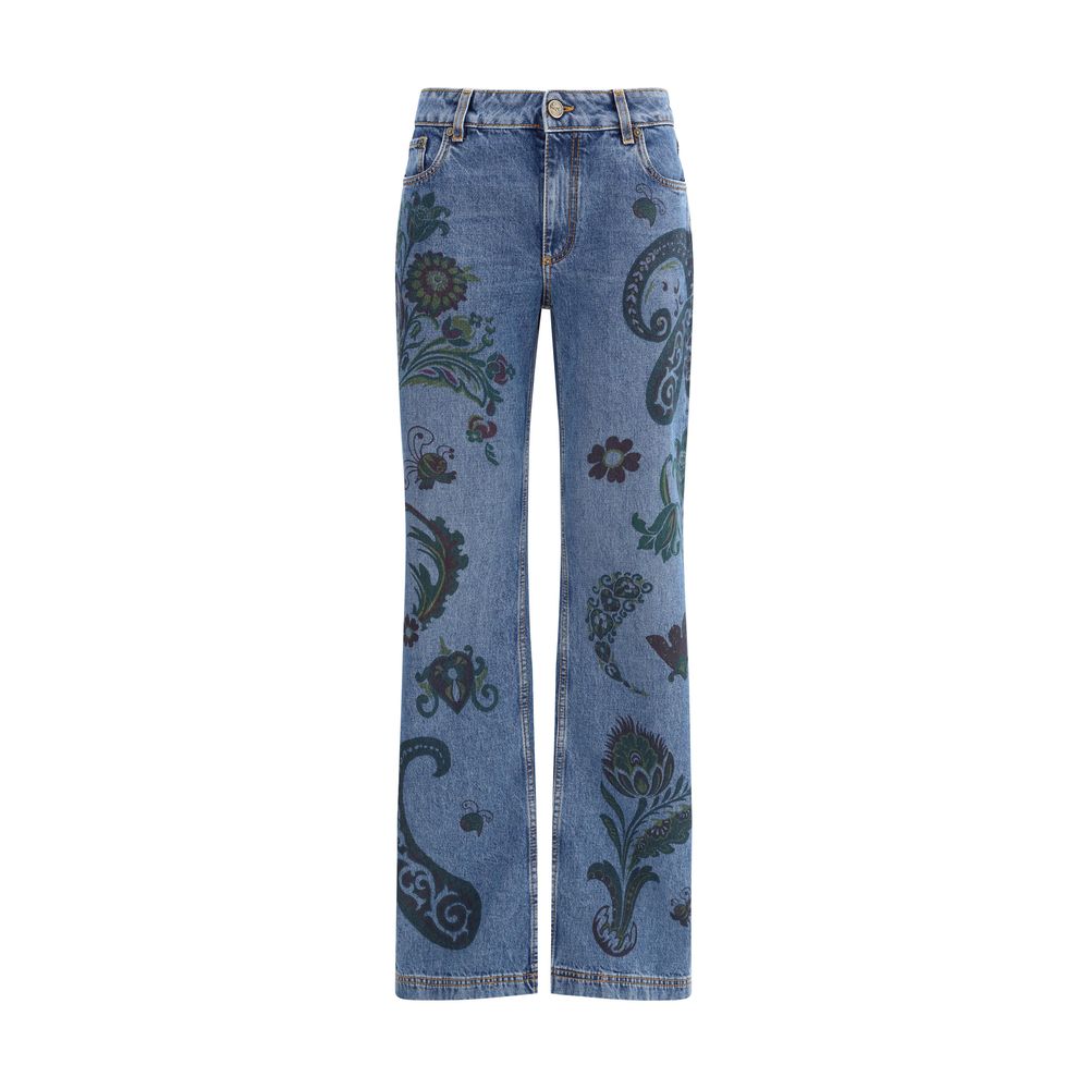 Etro Ausgestellte Jeans aus blauem Baumwoll-Denim