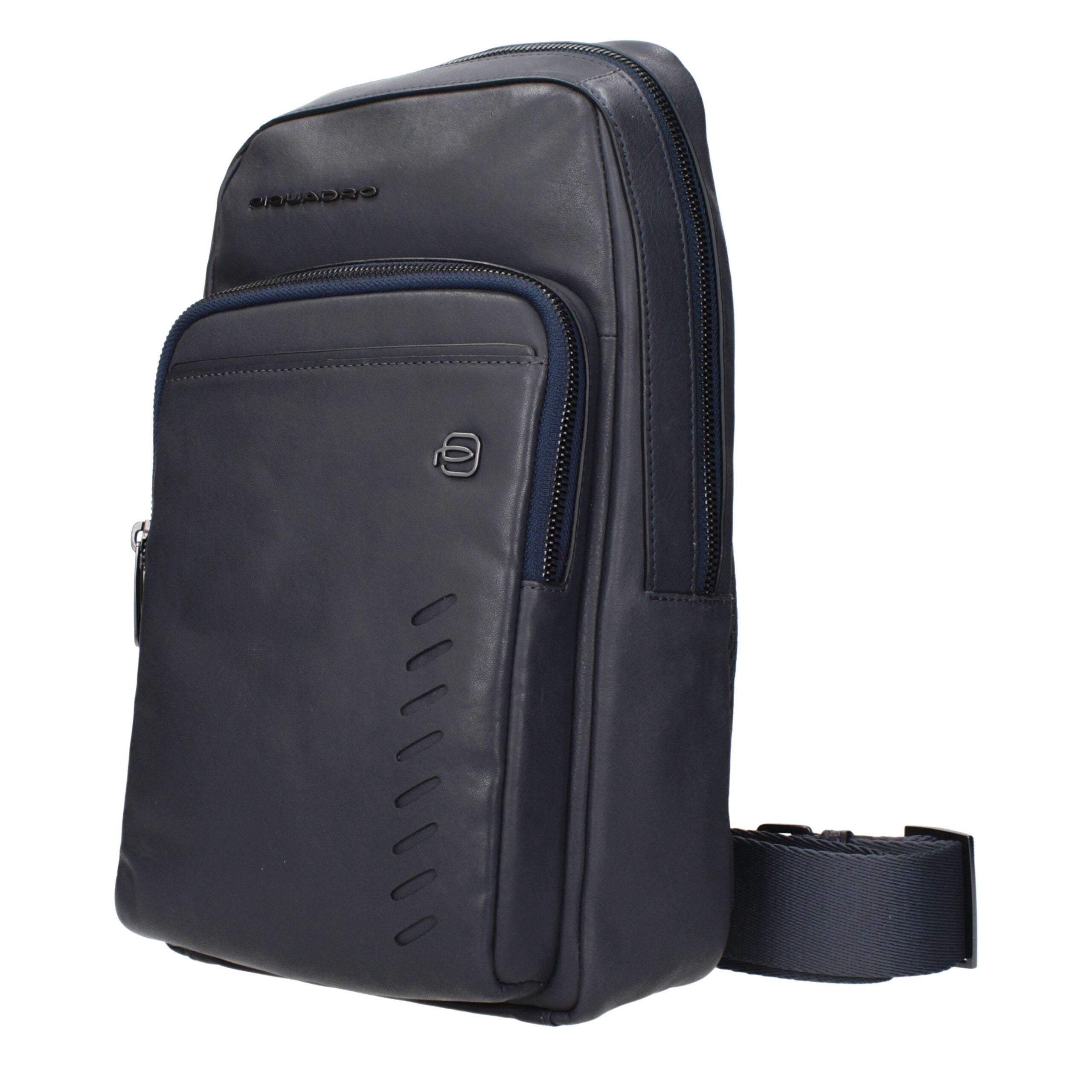 Piquadro Elegante Umhängetasche aus Blauem Leder