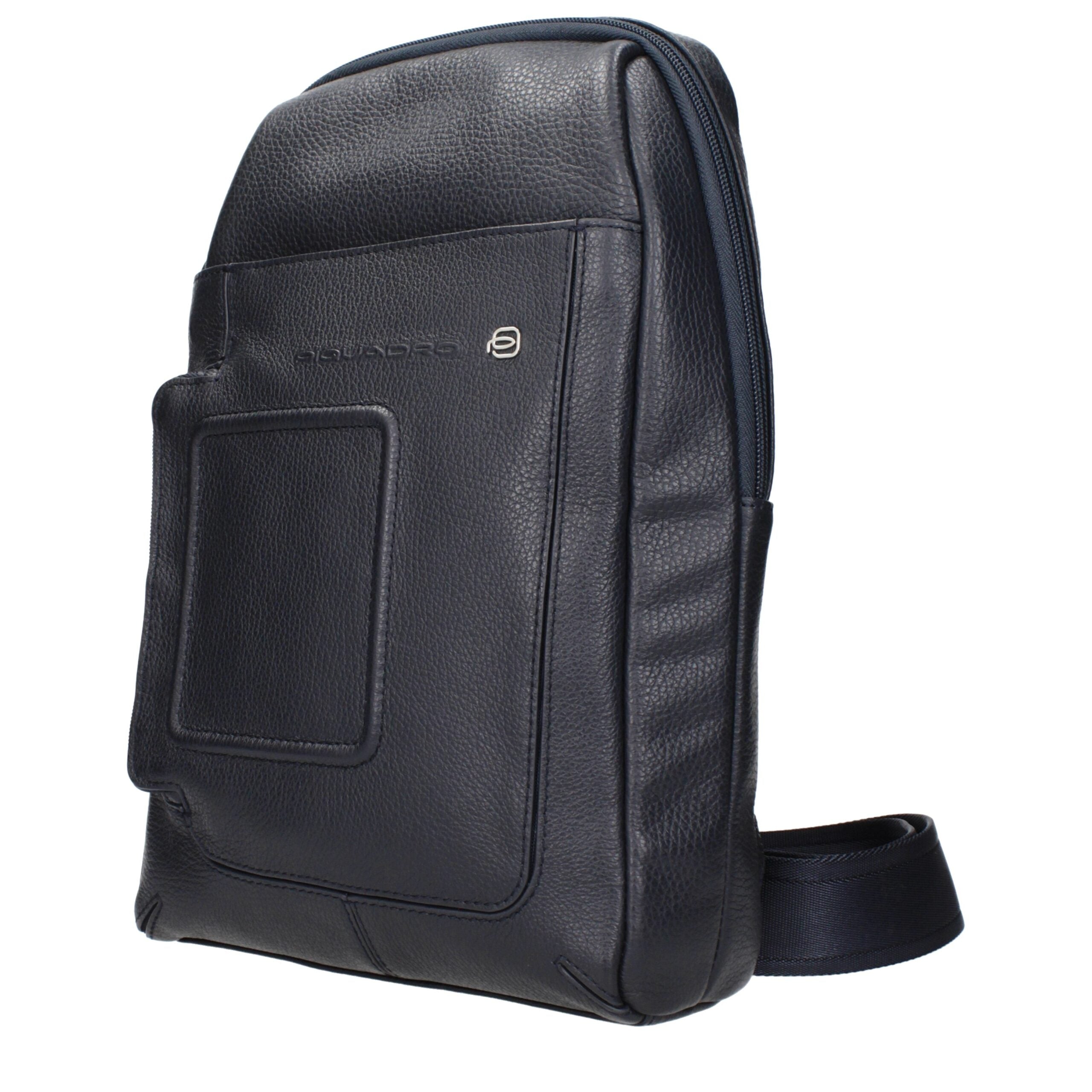 Piquadro Elegante Umhängetasche aus Blauem Leder