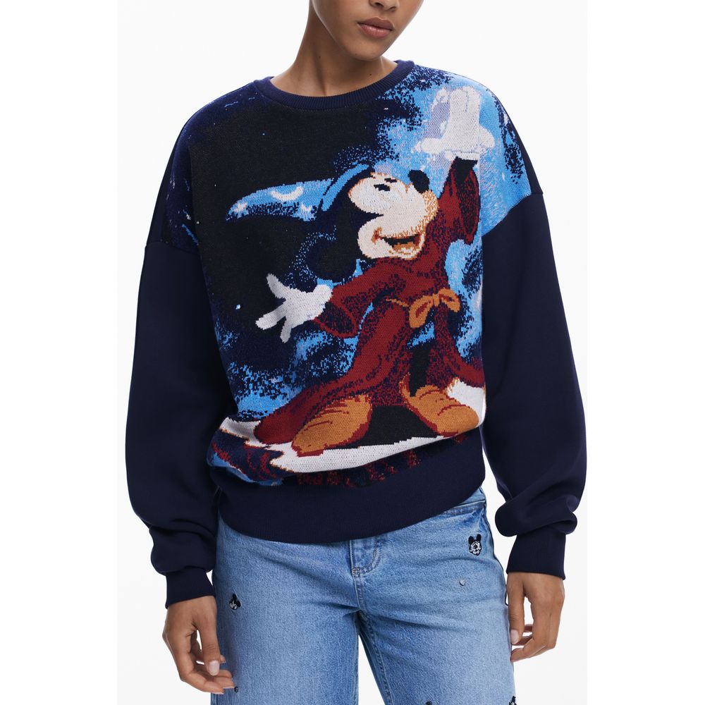 Desigual Blauer Baumwollpullover