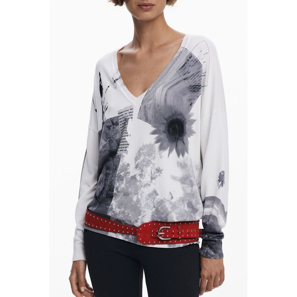 Desigual Weißer Viskose-Pullover