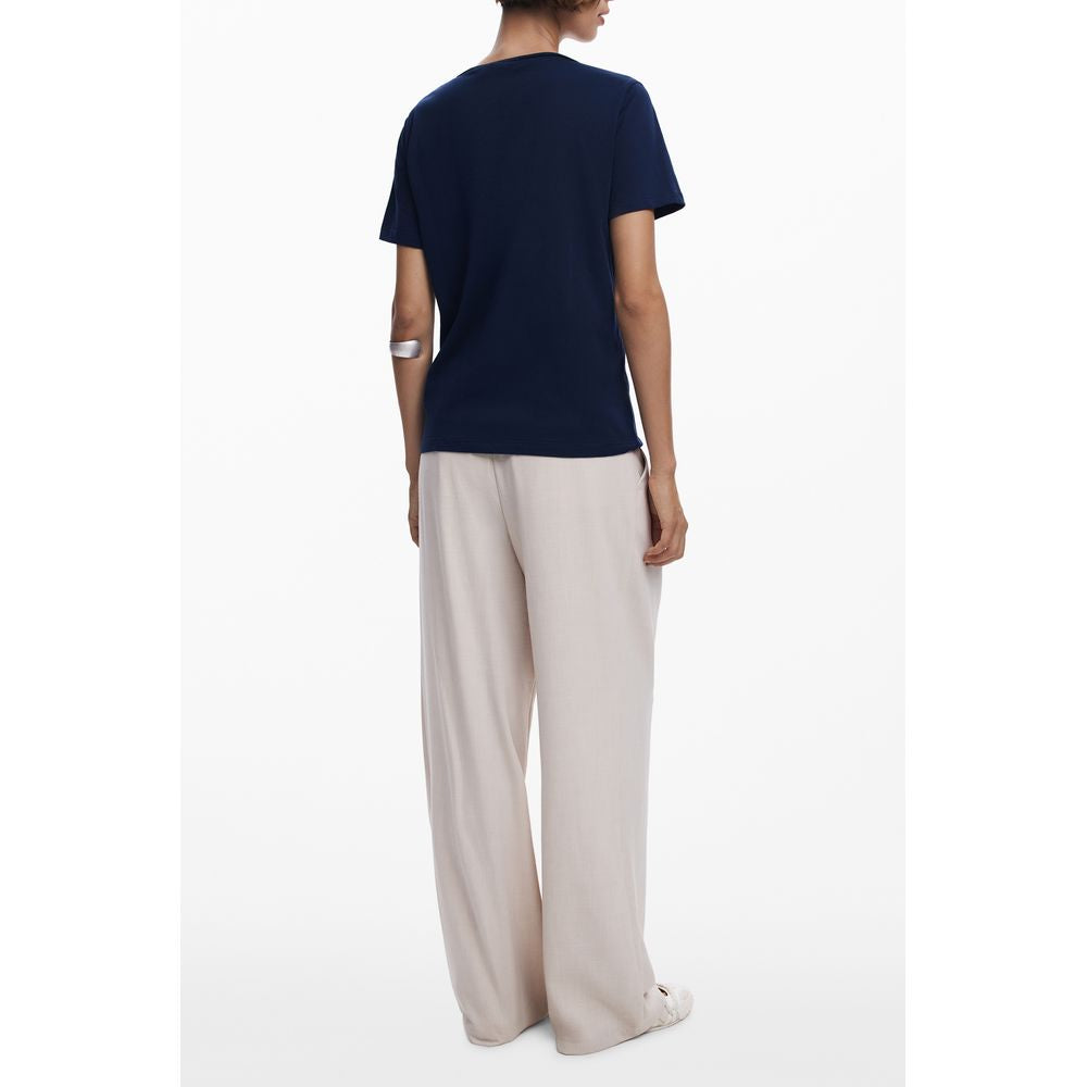 Desigual Blaue Baumwoll-Oberteile &amp