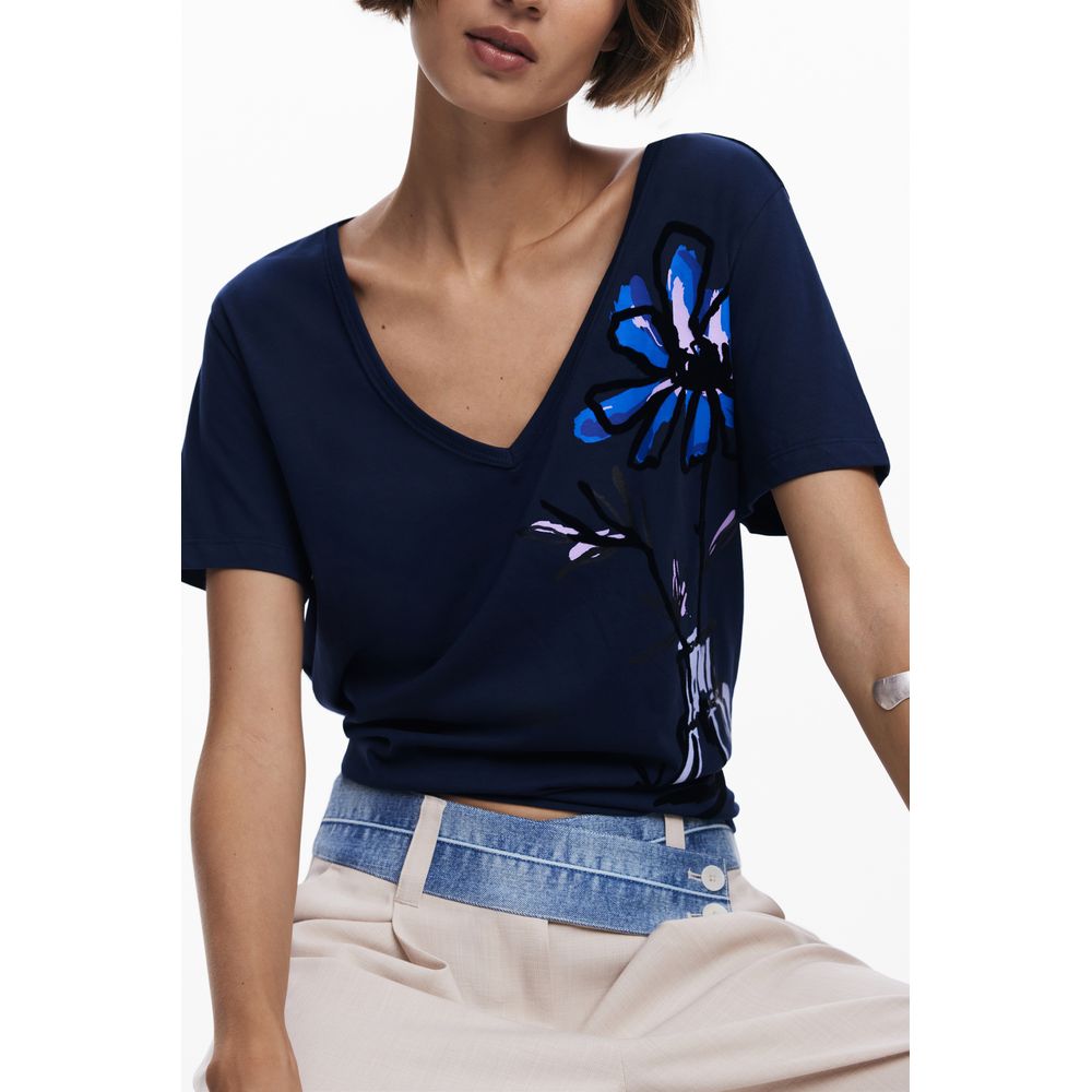 Desigual Blaue Baumwoll-Oberteile &amp
