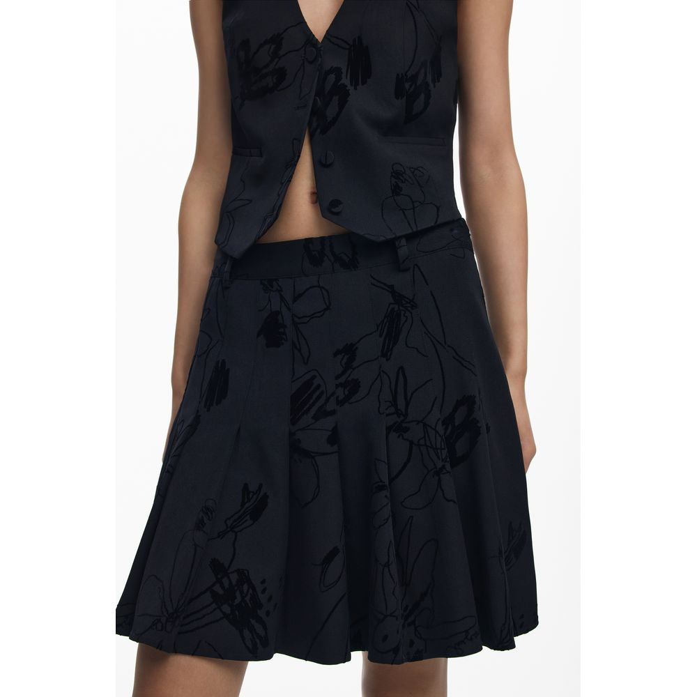 Desigual Schwarzer Polyester-Rock