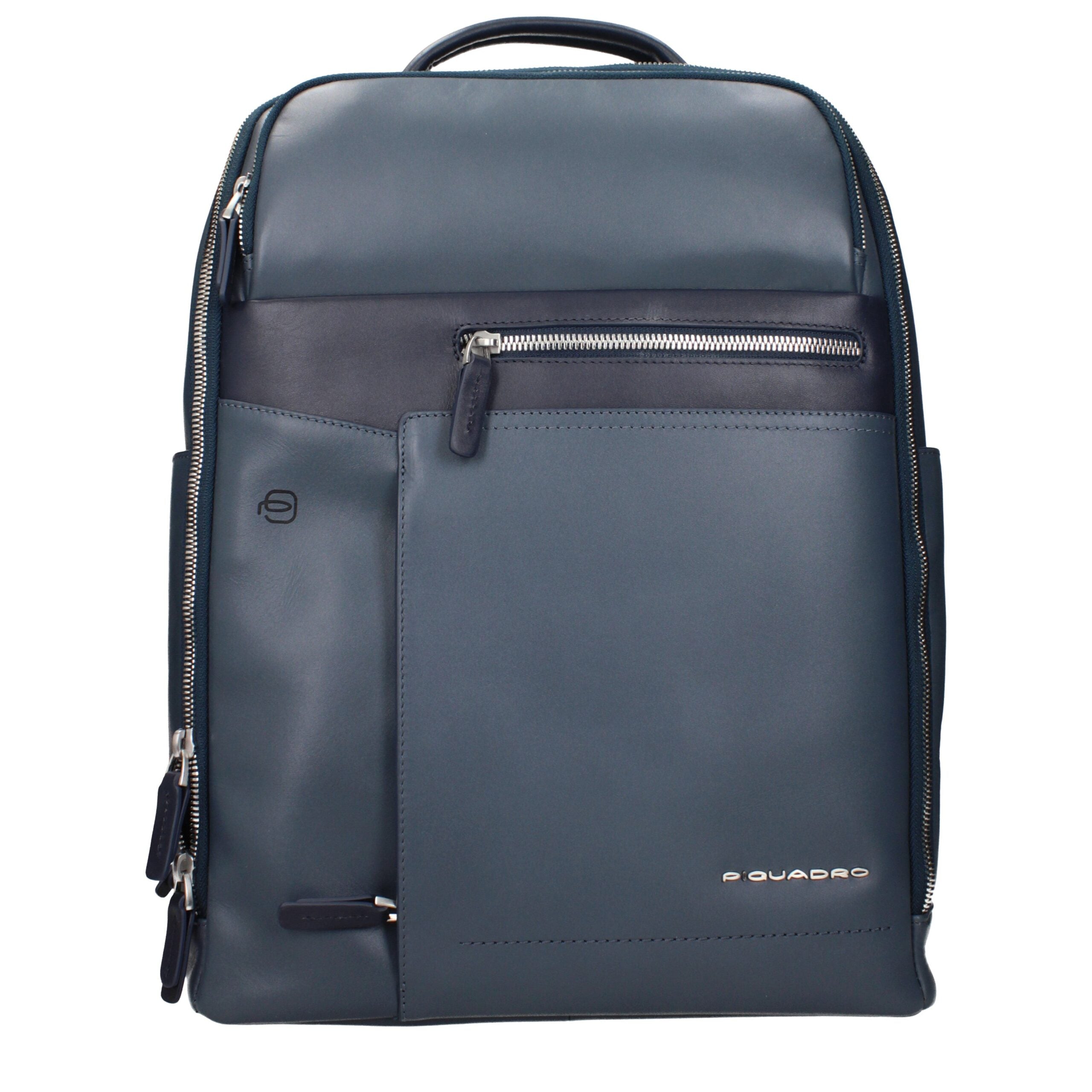 Piquadro Blauer Lederrucksack