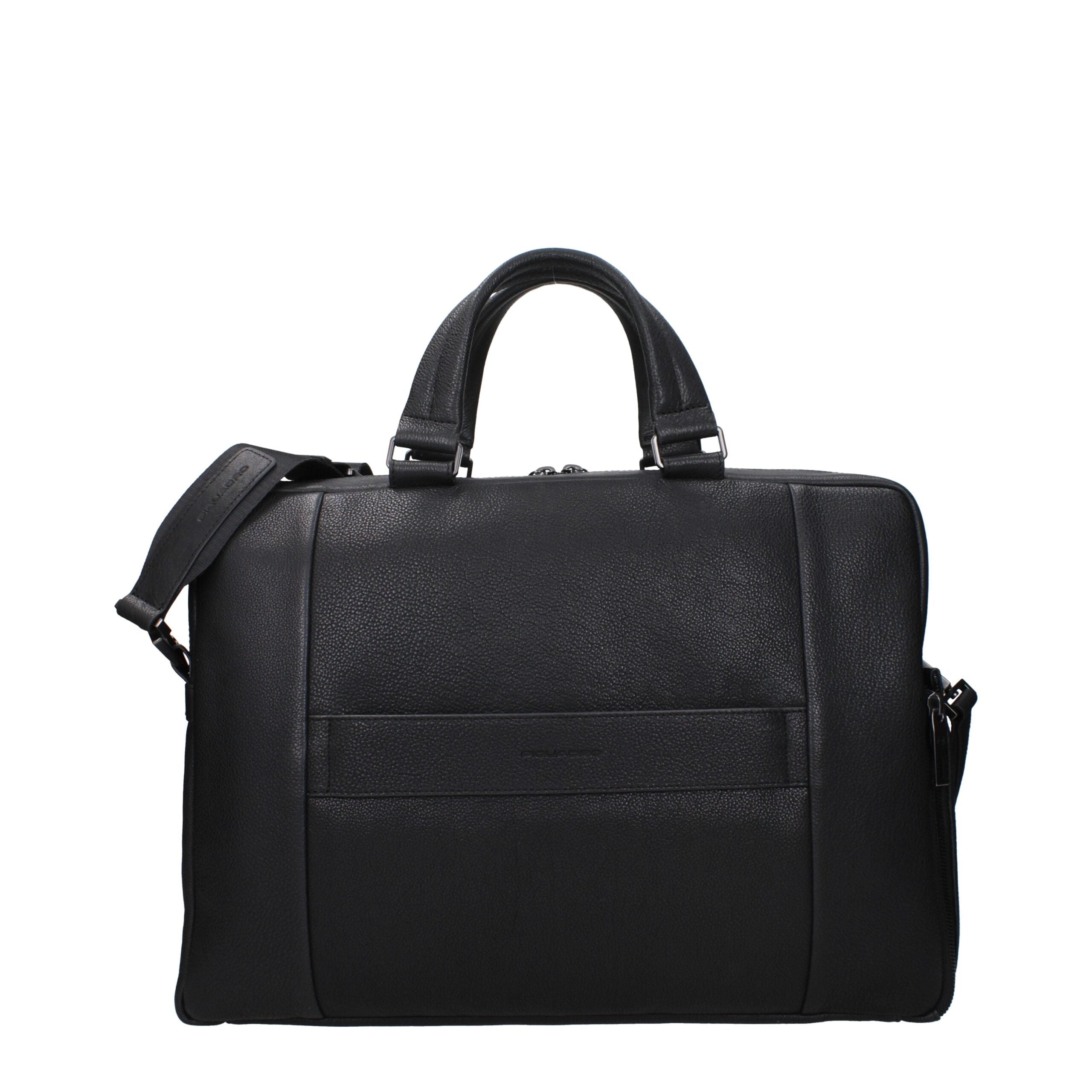 Piquadro Schwarze Ledertasche für Business und Laptop