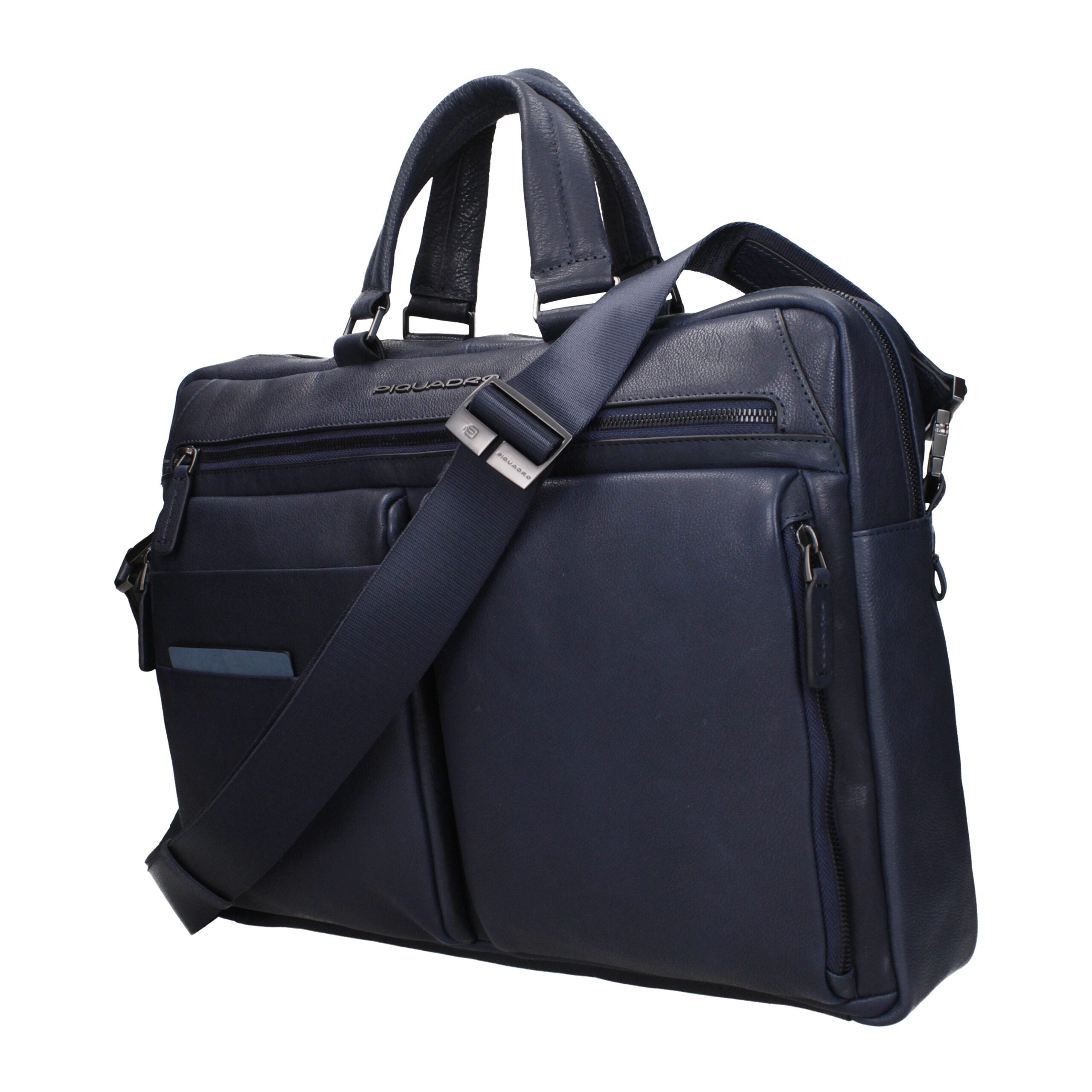 Piquadro Elegante Business- und Laptop-Tasche aus Blauem Leder