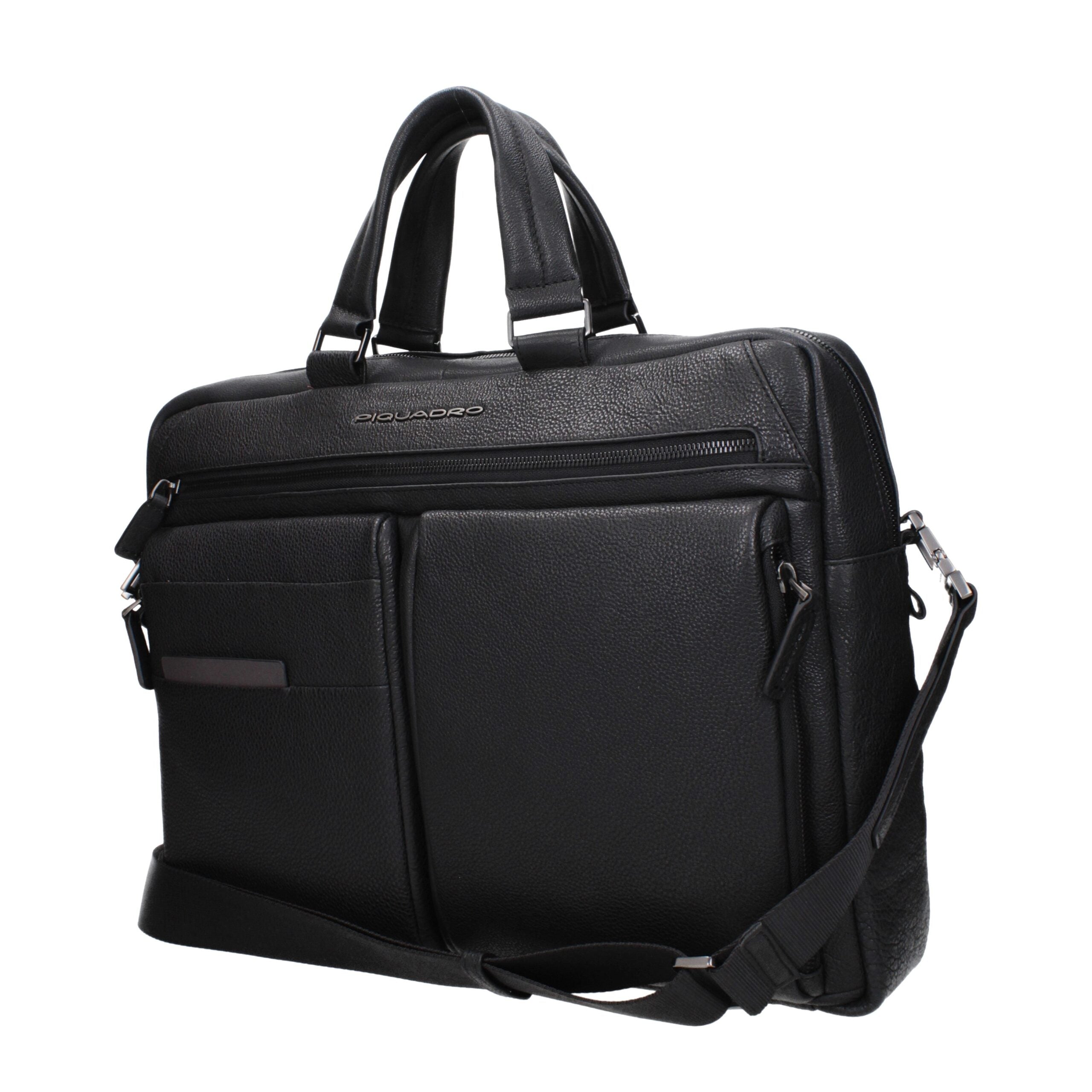 Piquadro Elegante schwarze Ledertasche für Business und Laptop