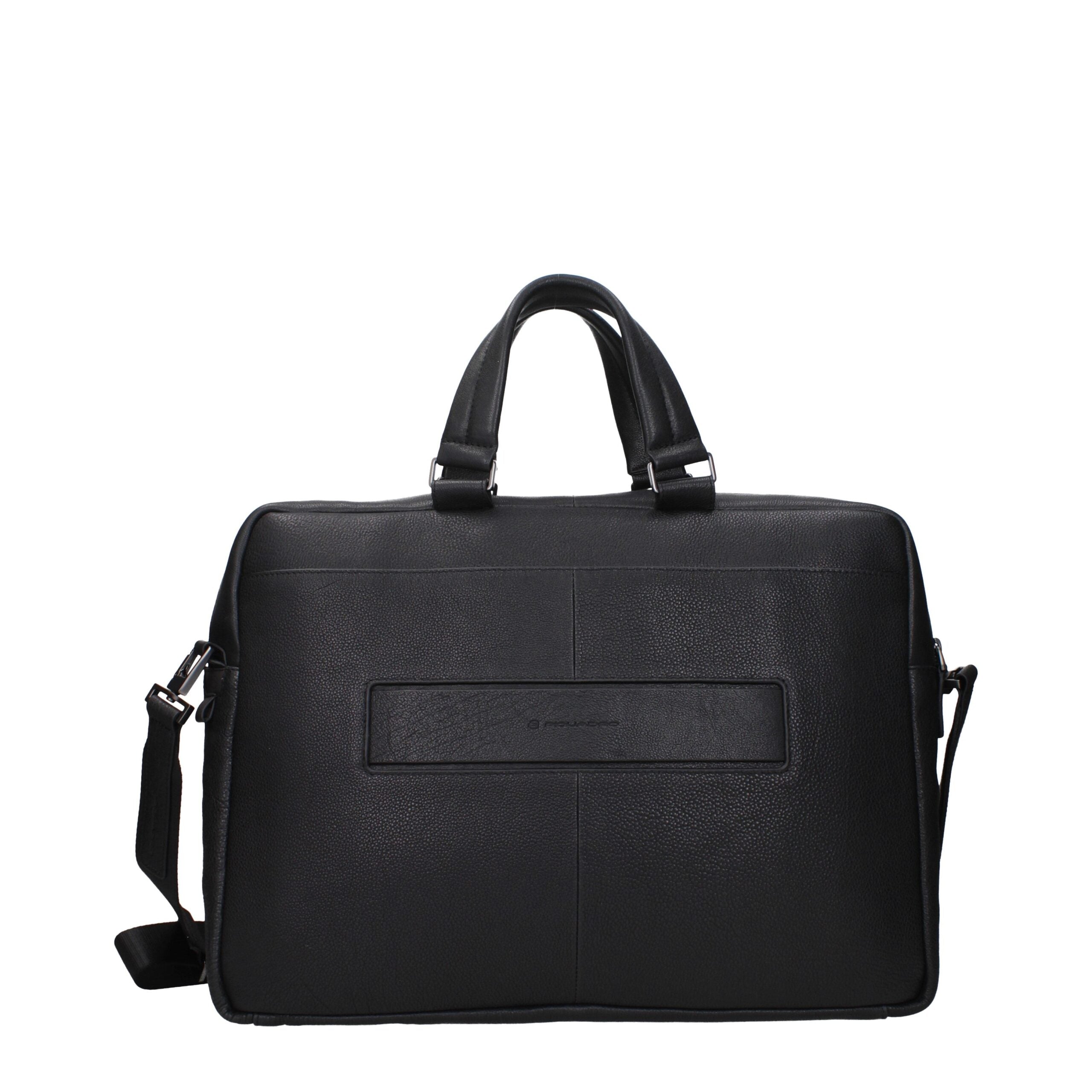 Piquadro Elegante schwarze Ledertasche für Business und Laptop