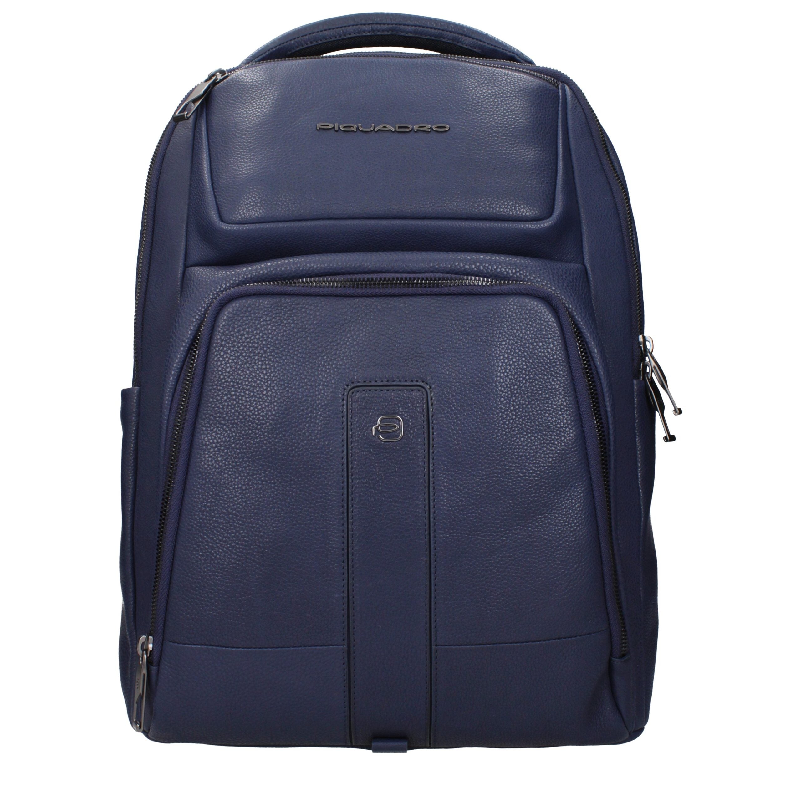 Piquadro Blauer Lederrucksack