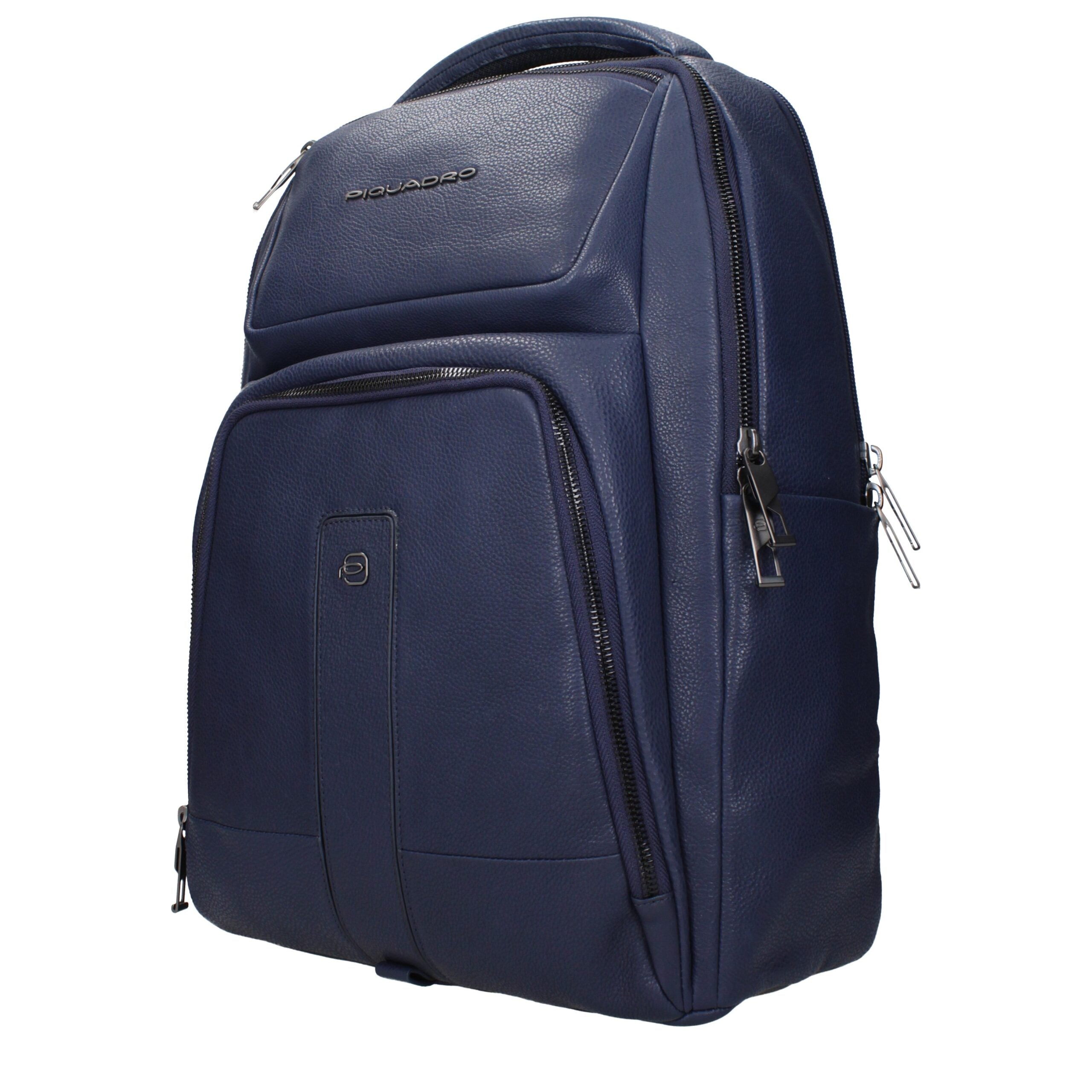 Piquadro Blauer Lederrucksack