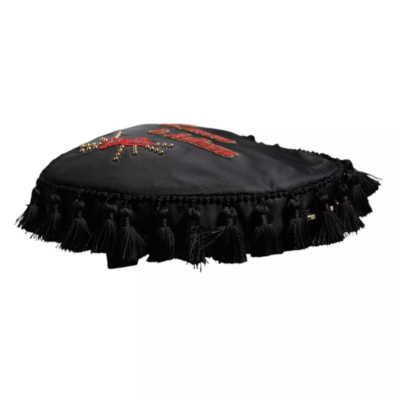 Dolce & Gabbana Schwarzes Herz L'Amore Patch verschönert Kinder-Rucksack