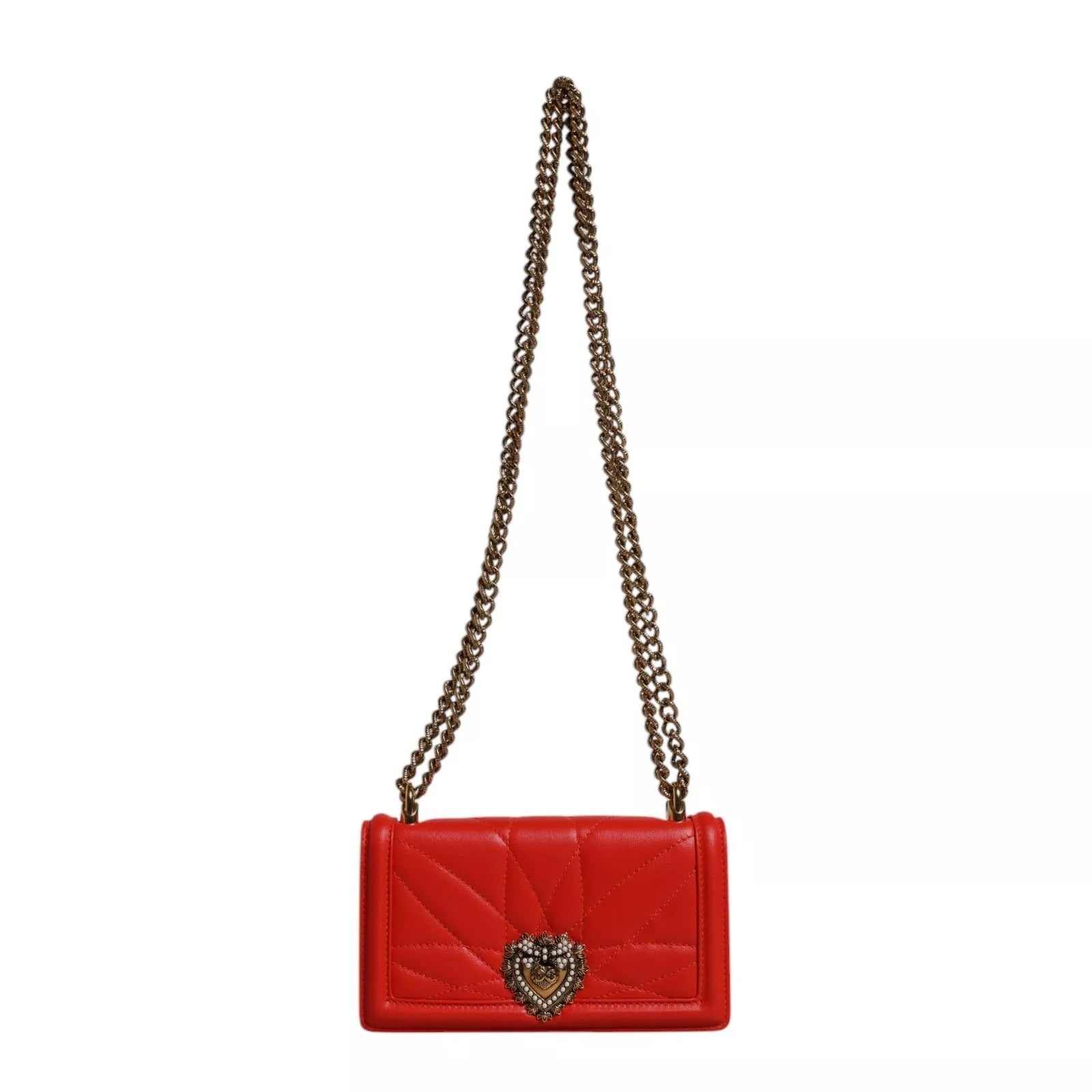 Dolce & Gabbana Red Quilted Devotion Crossbody 11 PRO Handytasche Tasche