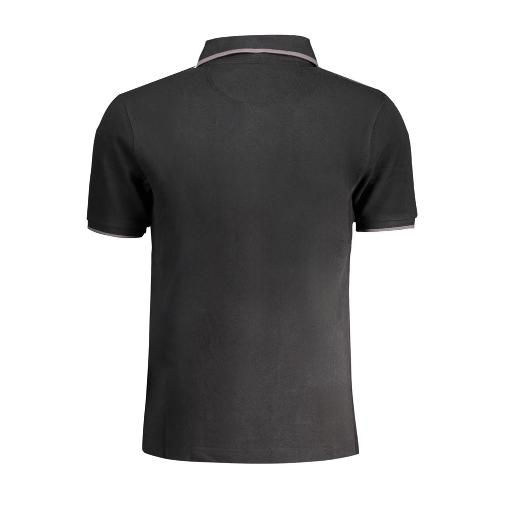 La Martina Schwarzes Baumwoll-Poloshirt