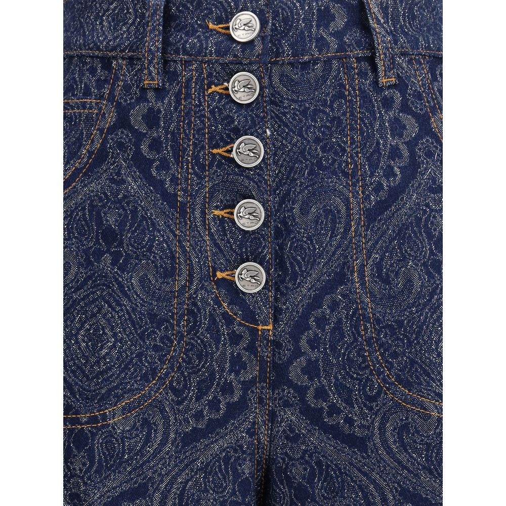 Etro Ausgestellte Jeans aus blauem Baumwoll-Denim