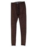 Dolce & Gabbana Brown Nylon Logo Lace Leggings Pants Underwear