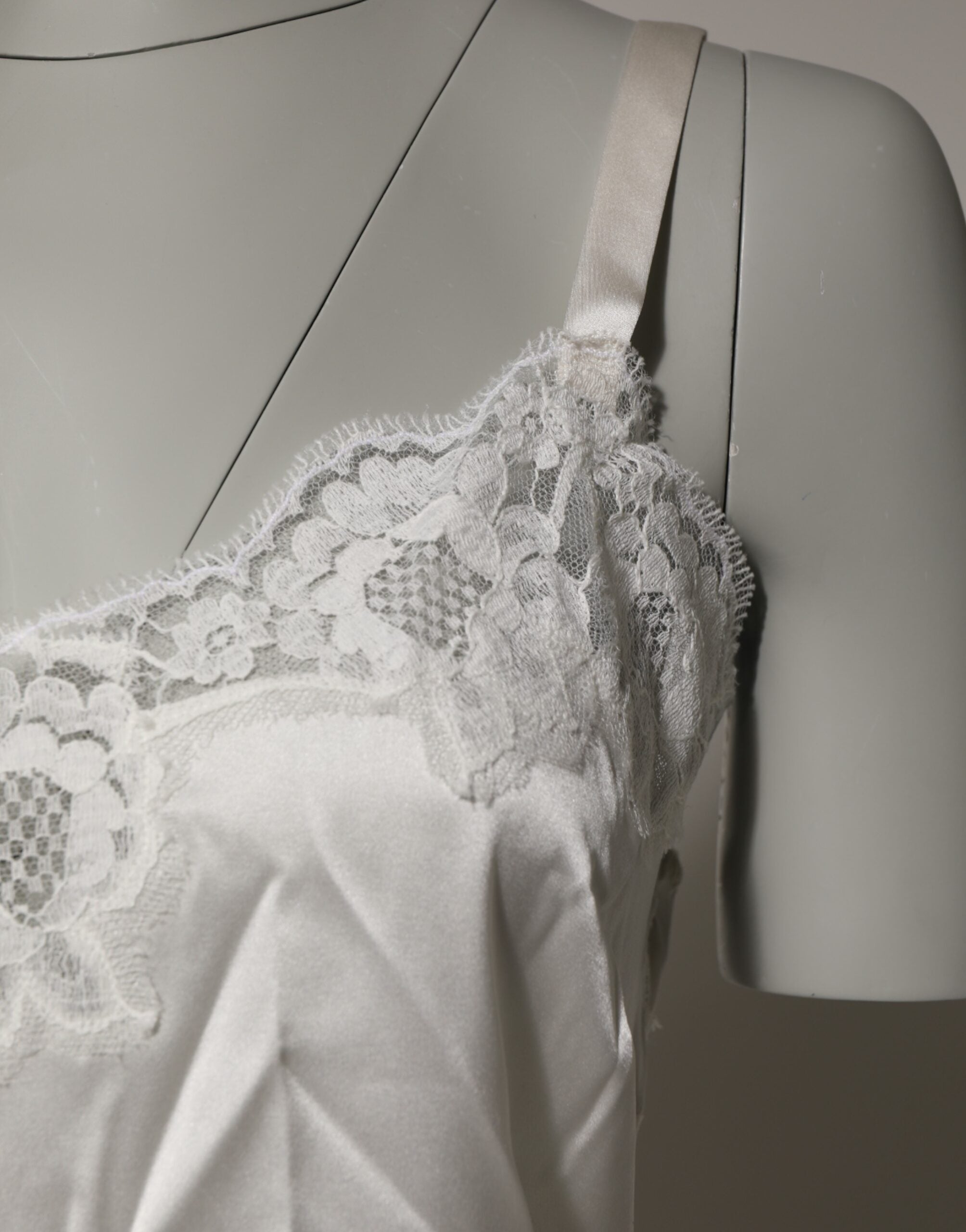 Dolce & Gabbana Off White Floral Lace Tank Lingerie Top Unterwäsche