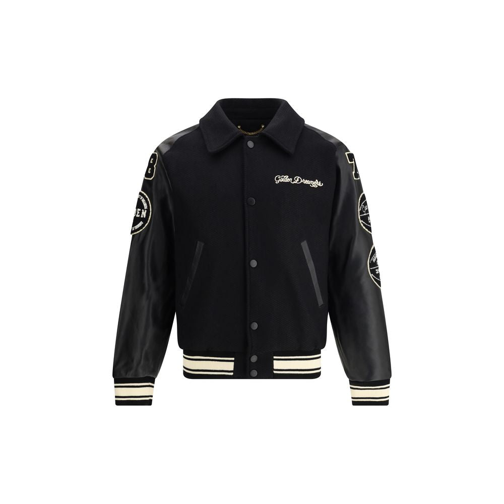 Golden Goose Schwarze Bomberjacke aus Wollfleece