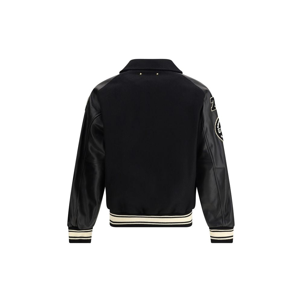 Golden Goose Schwarze Bomberjacke aus Wollfleece
