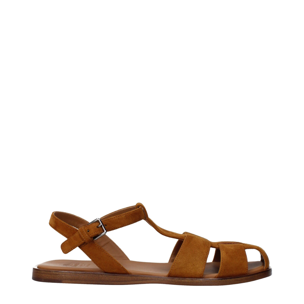 Church's Braune Leder-Flachsandalen