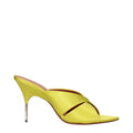 Amina Muaddi Grüne Satin-Stilettosandalen