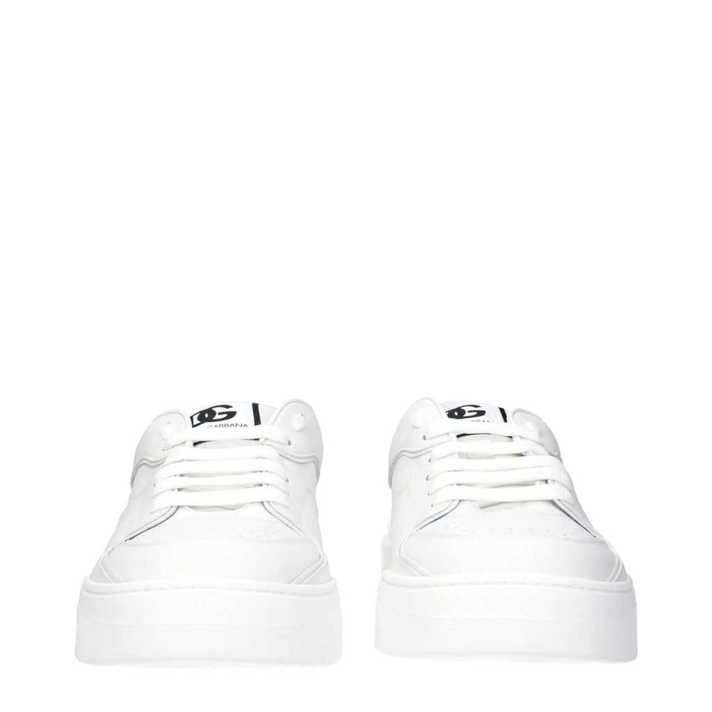 Dolce & Gabbana Weiße Leder-Low Tops