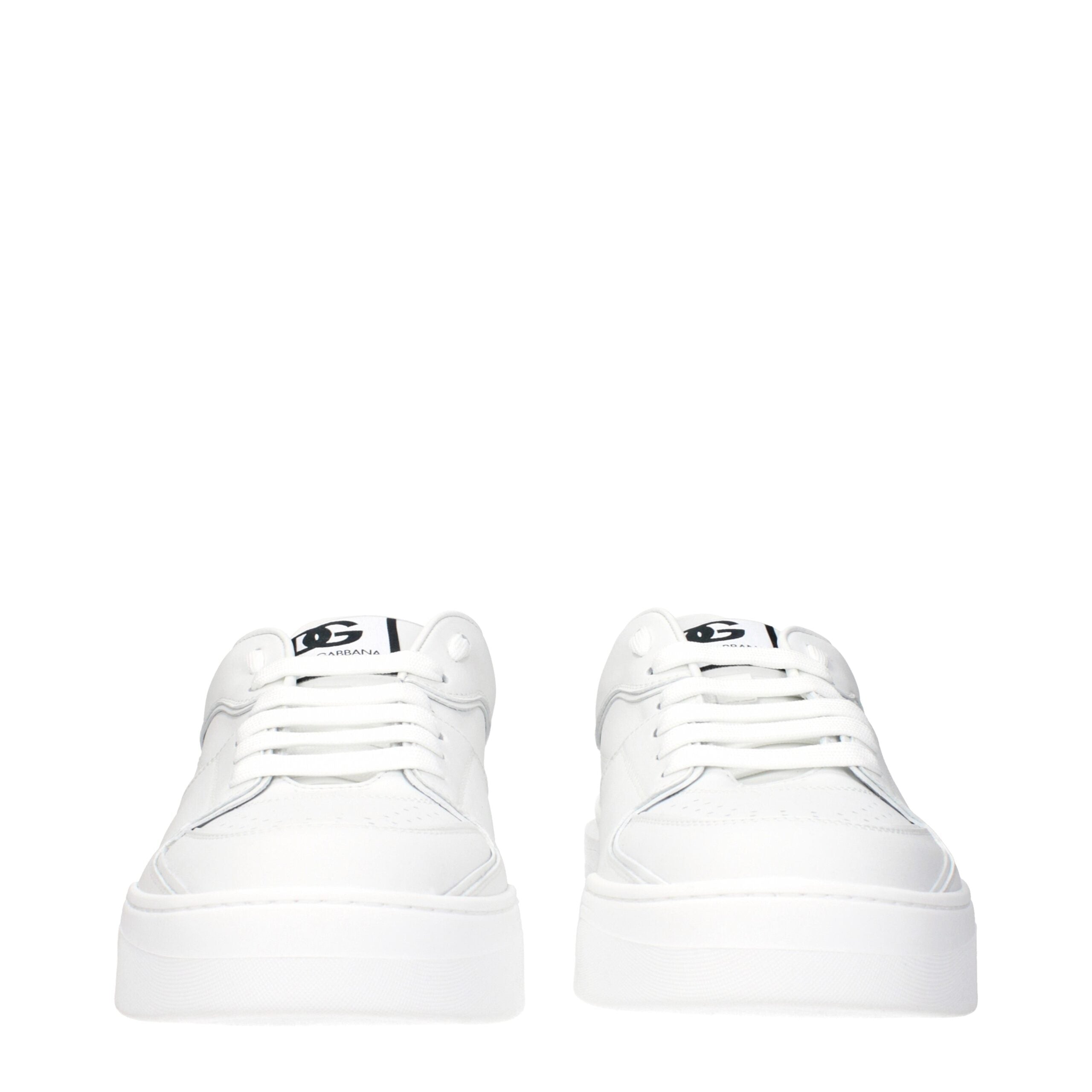 Dolce & Gabbana Weiße Leder-Low Tops