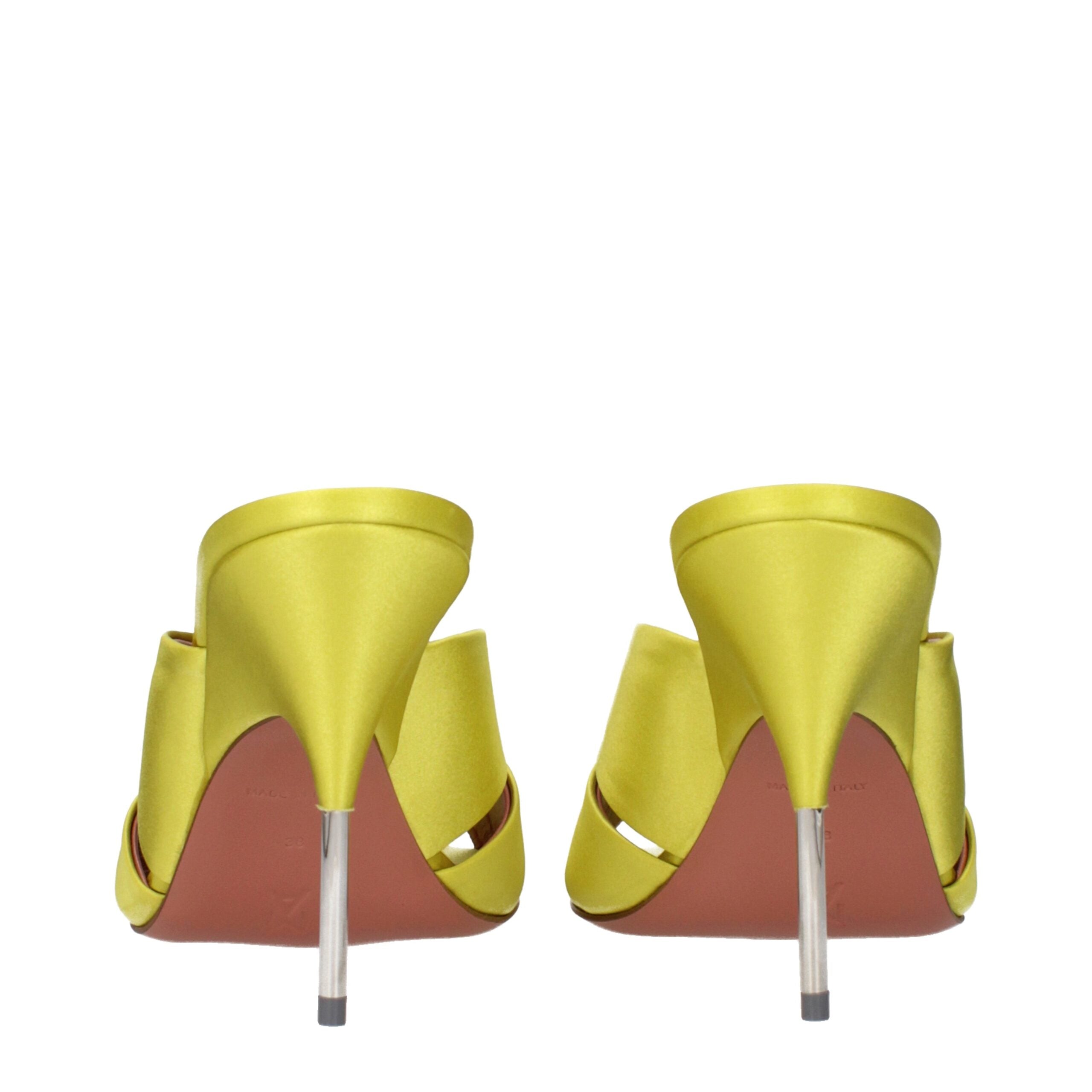 Amina Muaddi Grüne Satin-Stilettosandalen