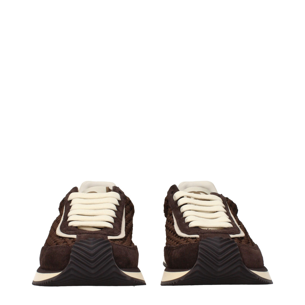 Dolce & Gabbana Braune Stoff Low Tops