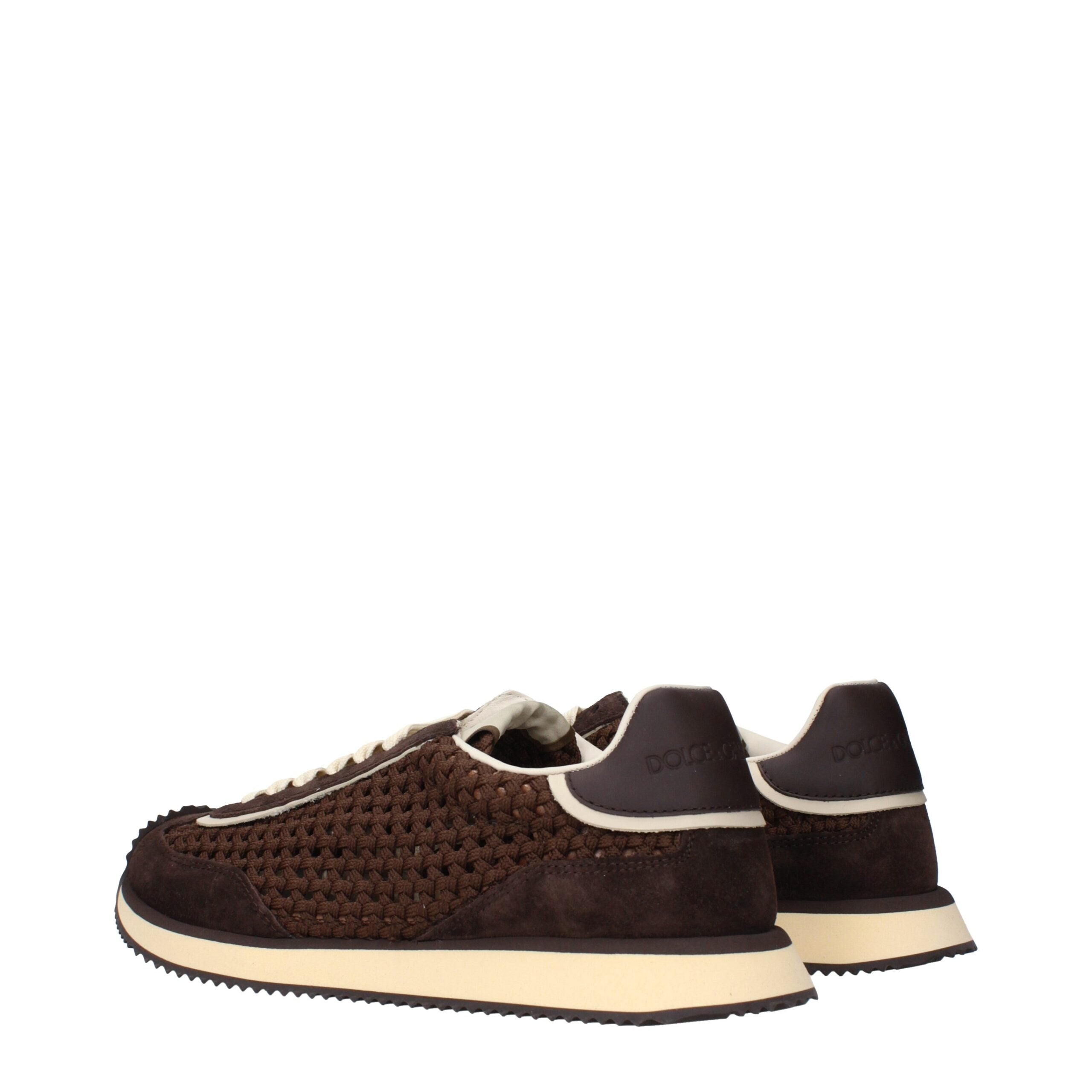 Dolce & Gabbana Braune Stoff Low Tops