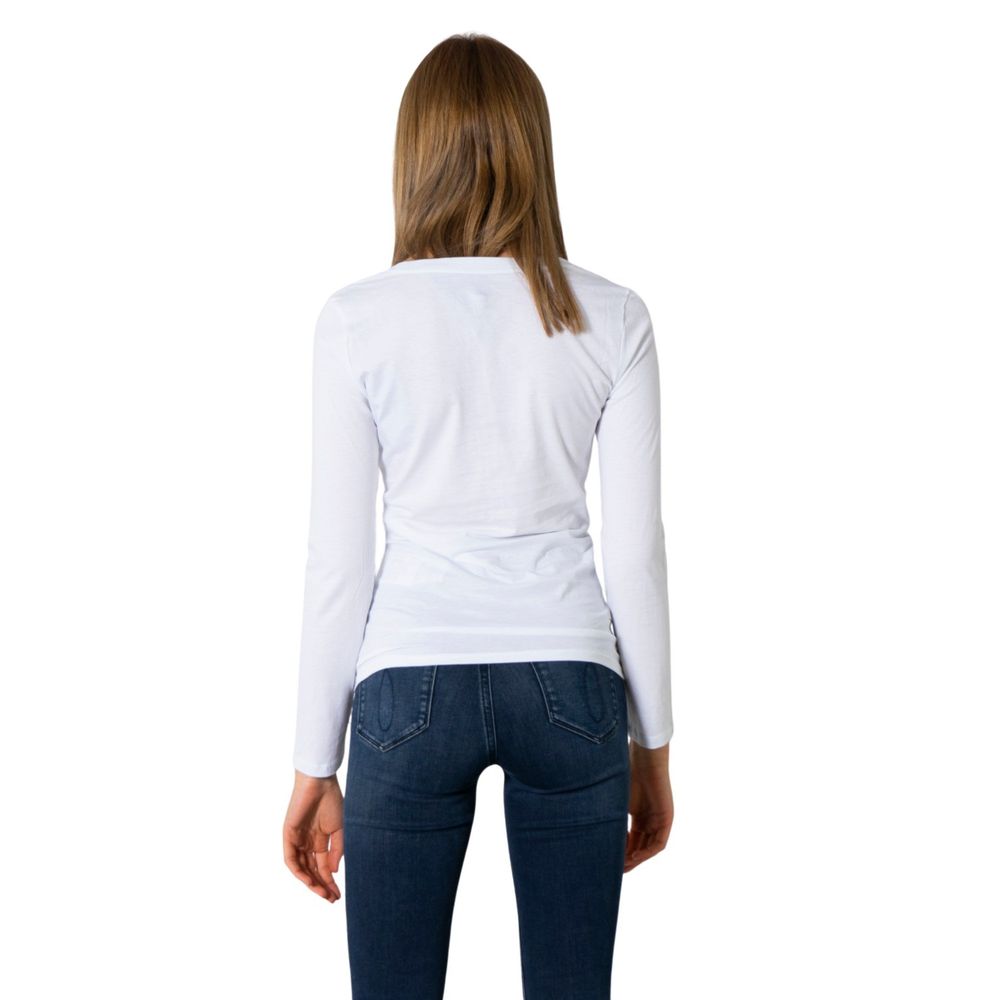 Armani Exchange Weißes Baumwoll-Langarmshirt