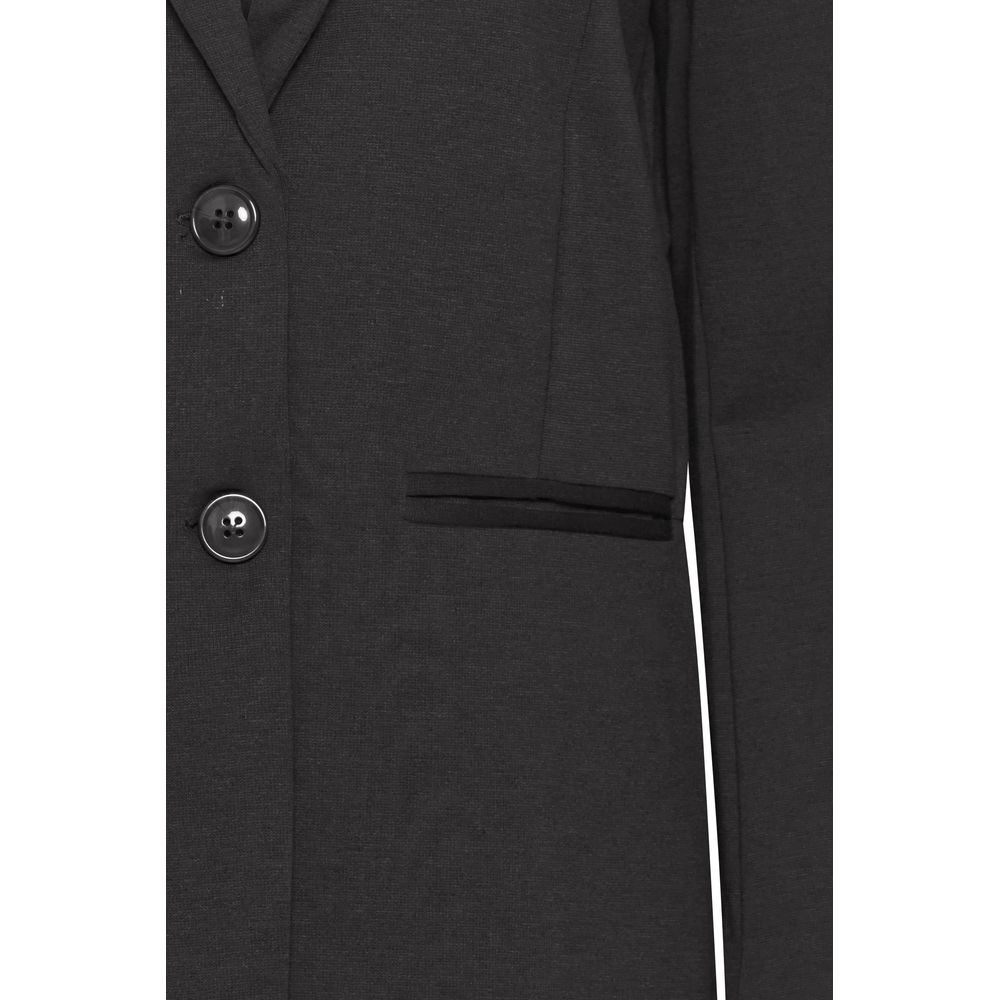 ICHI Schwarzer Blazer aus recyceltem Polyester