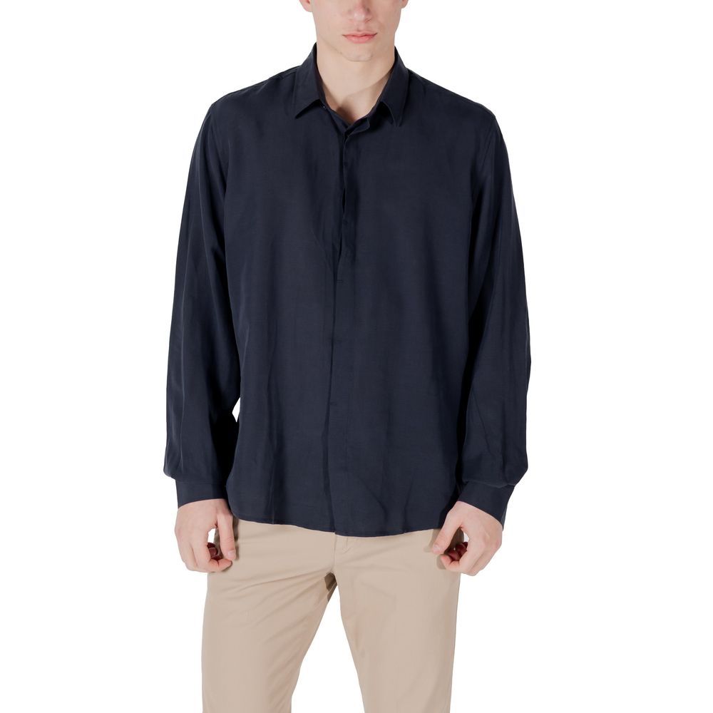 Antony Morato Blaues Lyocell-Hemd