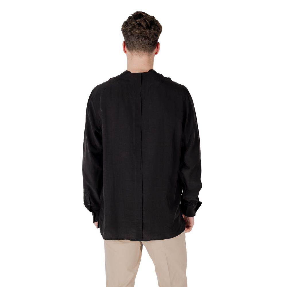 Antony Morato Schwarzes Lyocell-Hemd