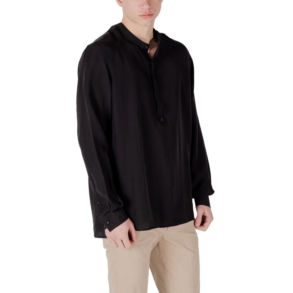 Antony Morato Schwarzes Lyocell-Hemd