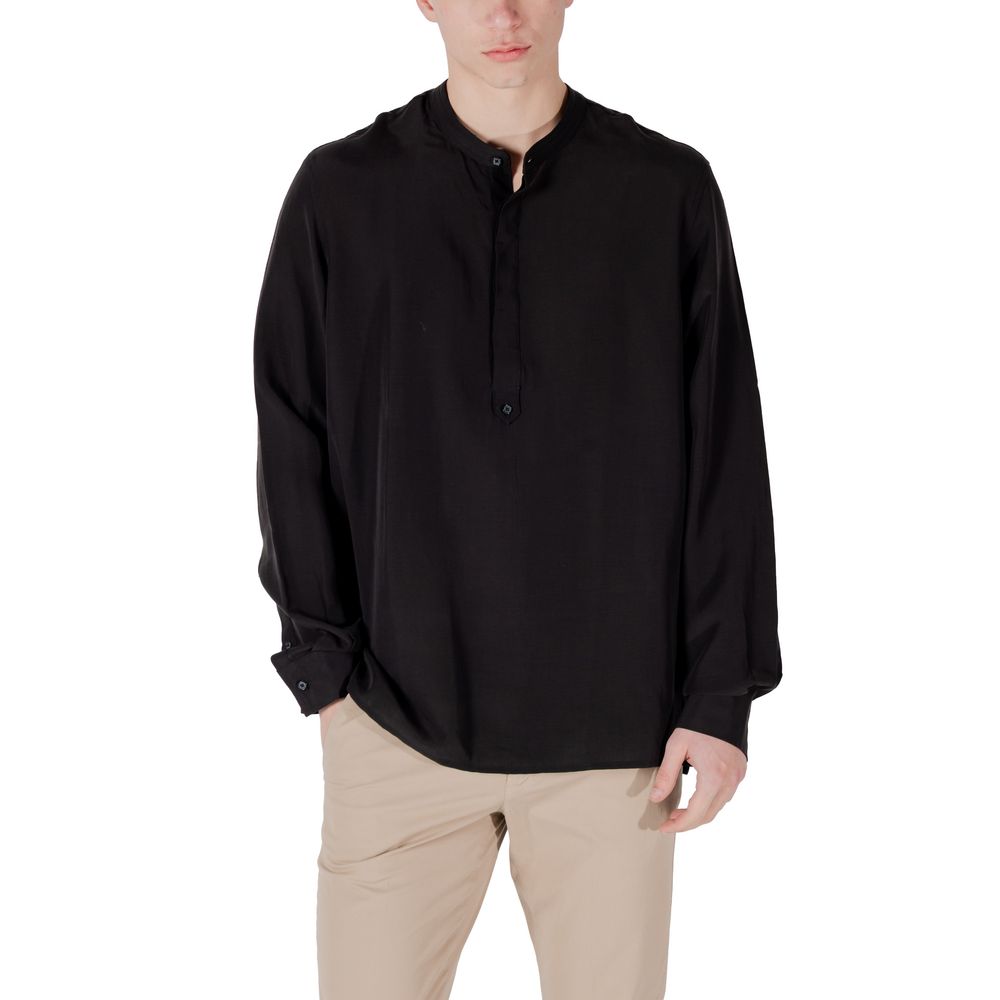 Antony Morato Schwarzes Lyocell-Hemd