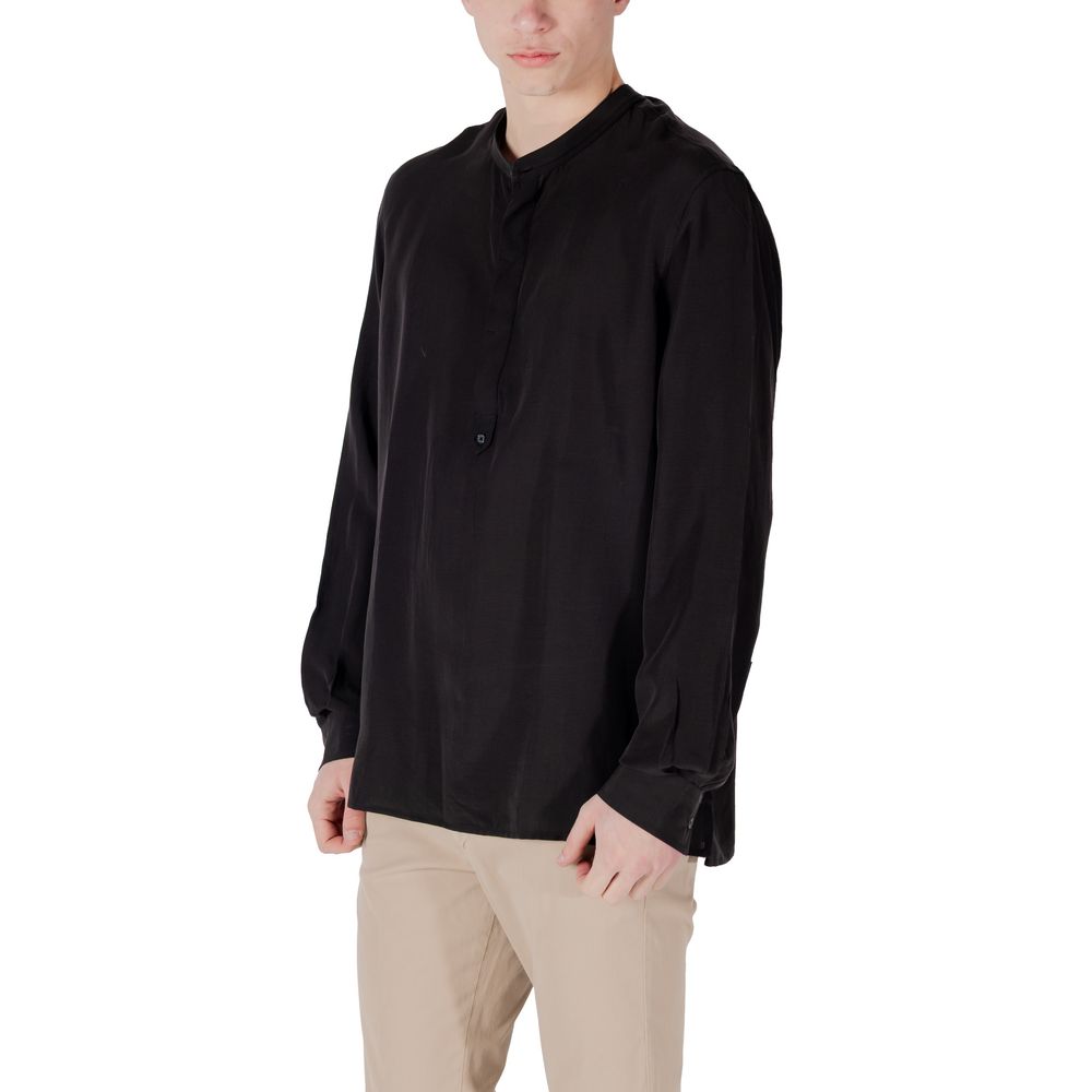 Antony Morato Schwarzes Lyocell-Hemd