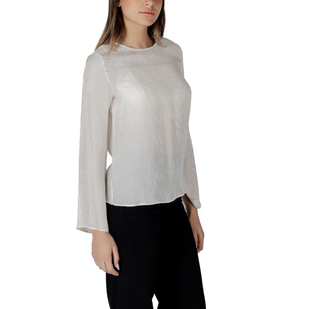 Armani Exchange Cremefarbene Viskose-Bluse